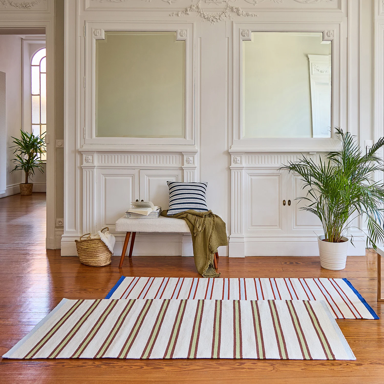 Tappeto piatto in cotone - 75 x 180 cm - Blu cielo - Design di Floriane Jacques - 8