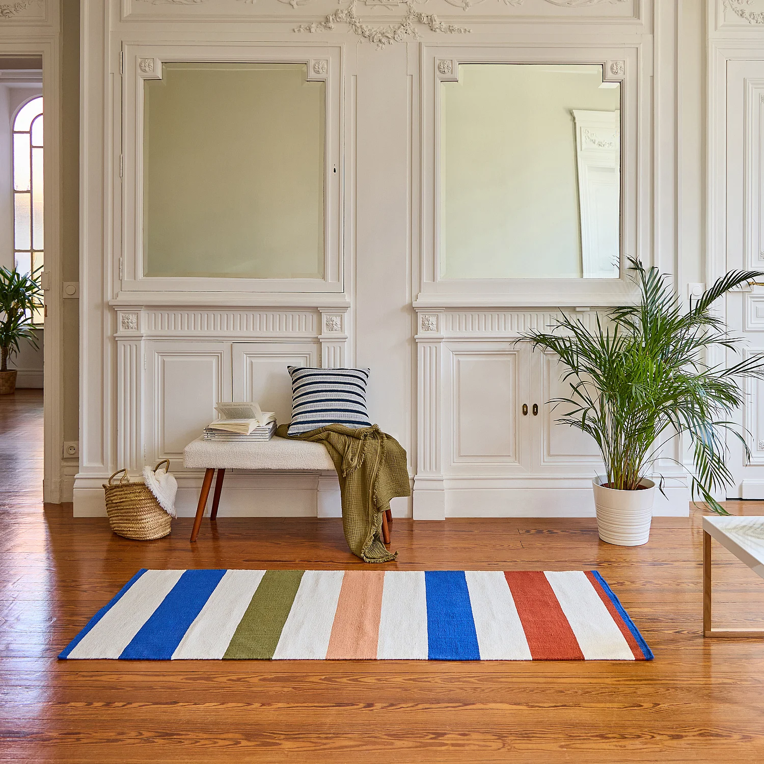 Tappeto in cotone tessuto - 75 x 180 cm - Blu elettrico - Design di Floriane Jacques - 3