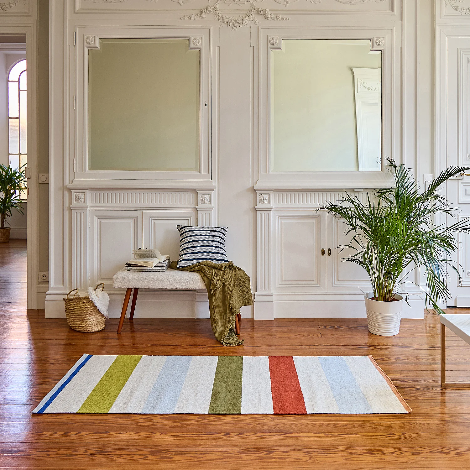 Tappeto in cotone intrecciato - 75 x 180 cm - Verde kaki - Design di Floriane Jacques - 3