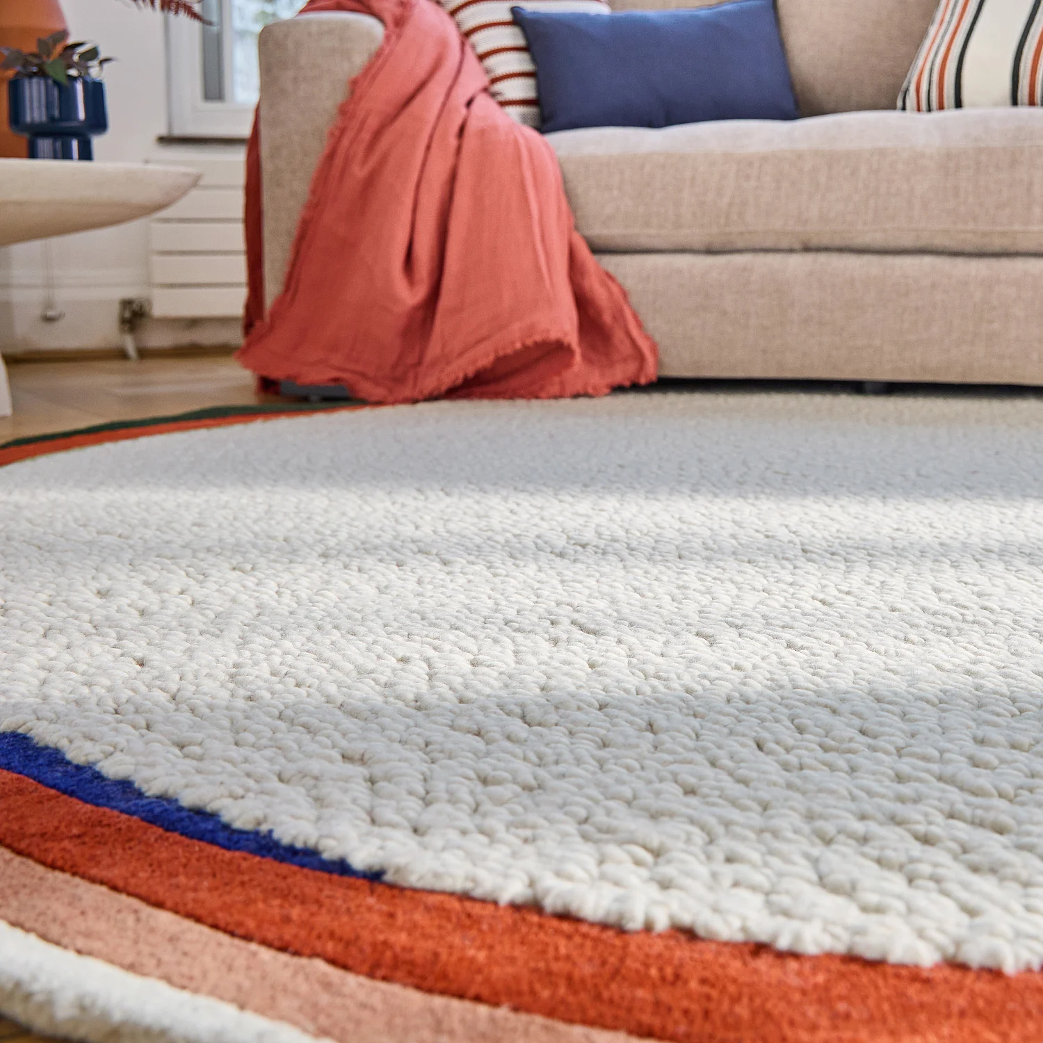 Tappeto rotondo in lana 250 cm - Avorio - Design di Floriane Jacques - 6