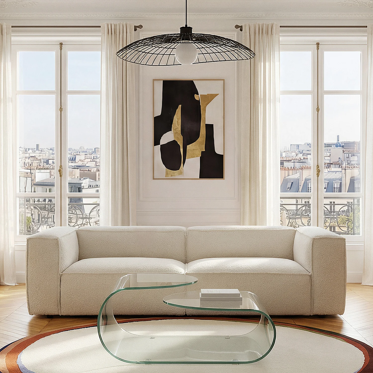 Tappeto rotondo in lana 250 cm - Avorio - Design by Floriane Jacques - 6