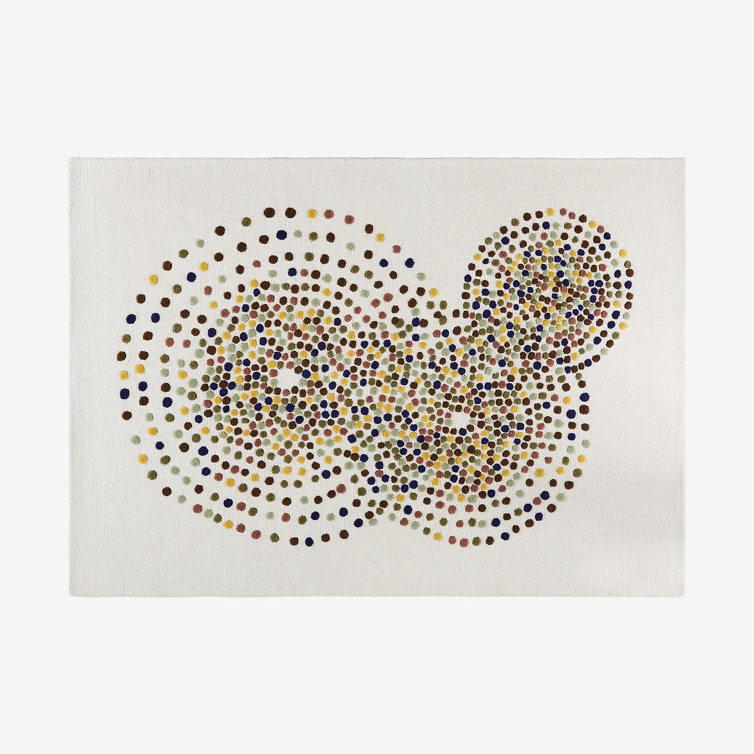 Tappeto in lana a pelo lungo 170 x 240 cm - Beige e multicolore - Design di Floriane Jacques - 2