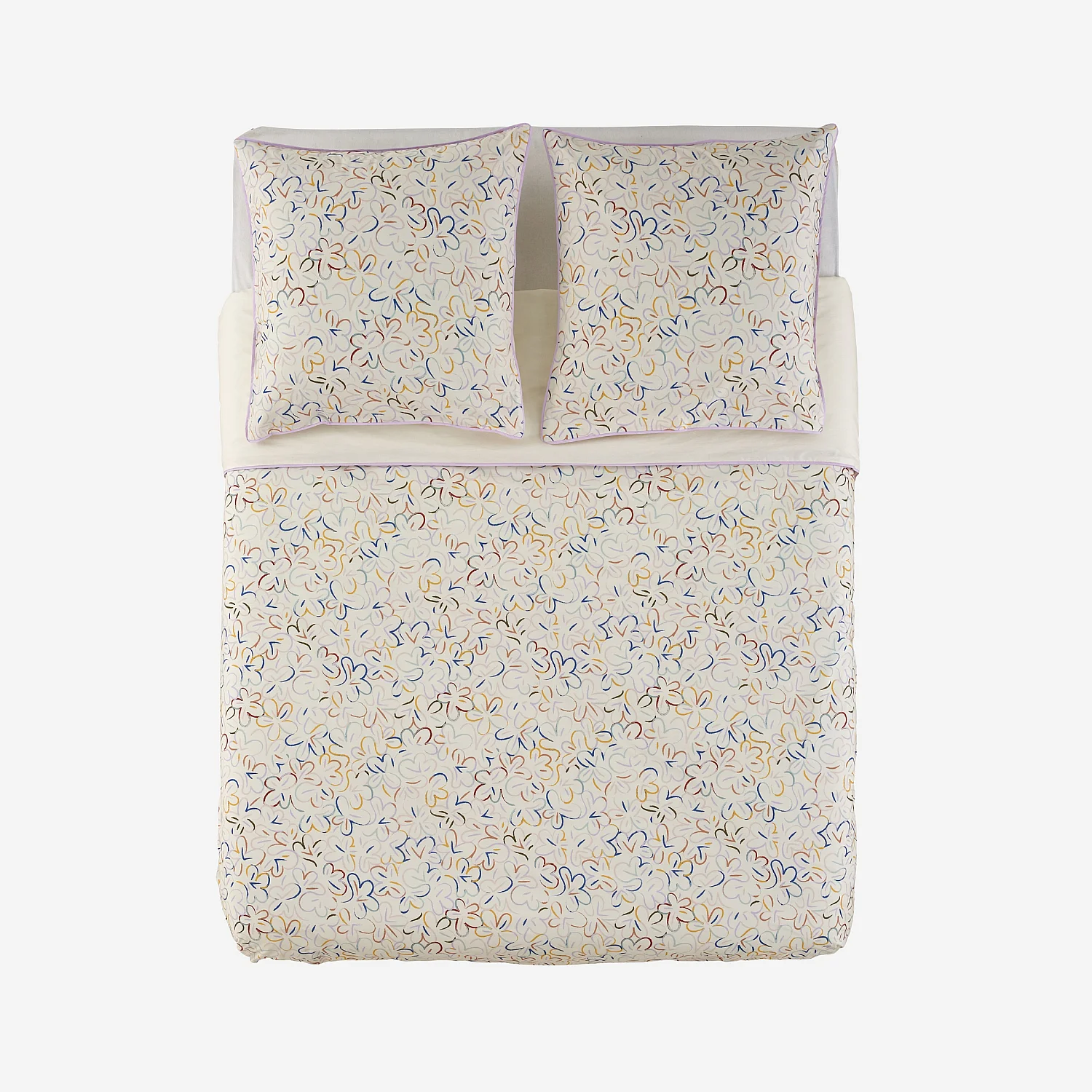 Parure de lit en percale de coton bio - 260 x 240 cm - Motifs à fleurs - Design by Floriane Jacques - 7