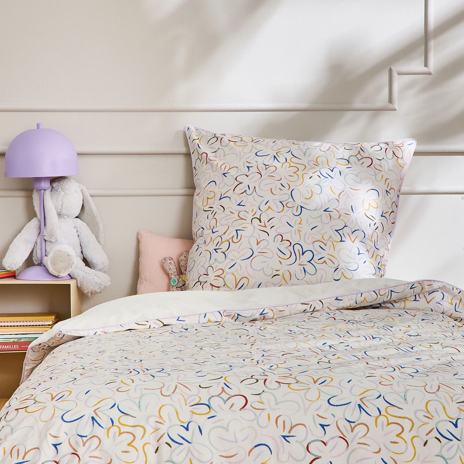 Parure de lit en percale de coton bio - 140 x 200 cm - Motifs à fleurs - Design by Floriane Jacques - 8