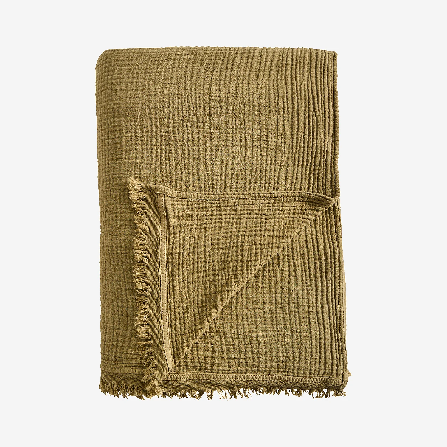 Plaid en double gaze de coton - 130 x 170 cm - Bronze - 2