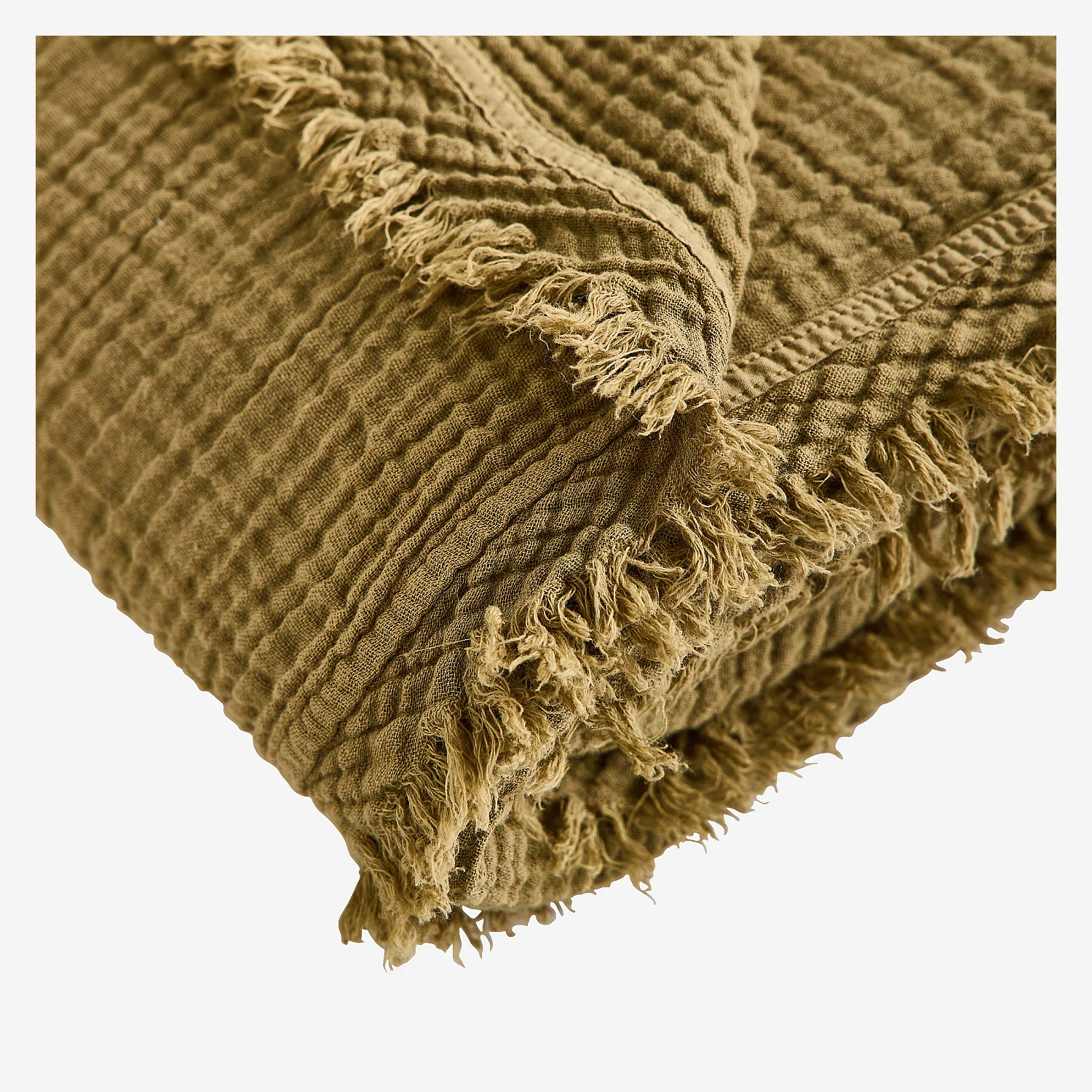 Plaid en double gaze de coton - 130 x 170 cm - Bronze - 4