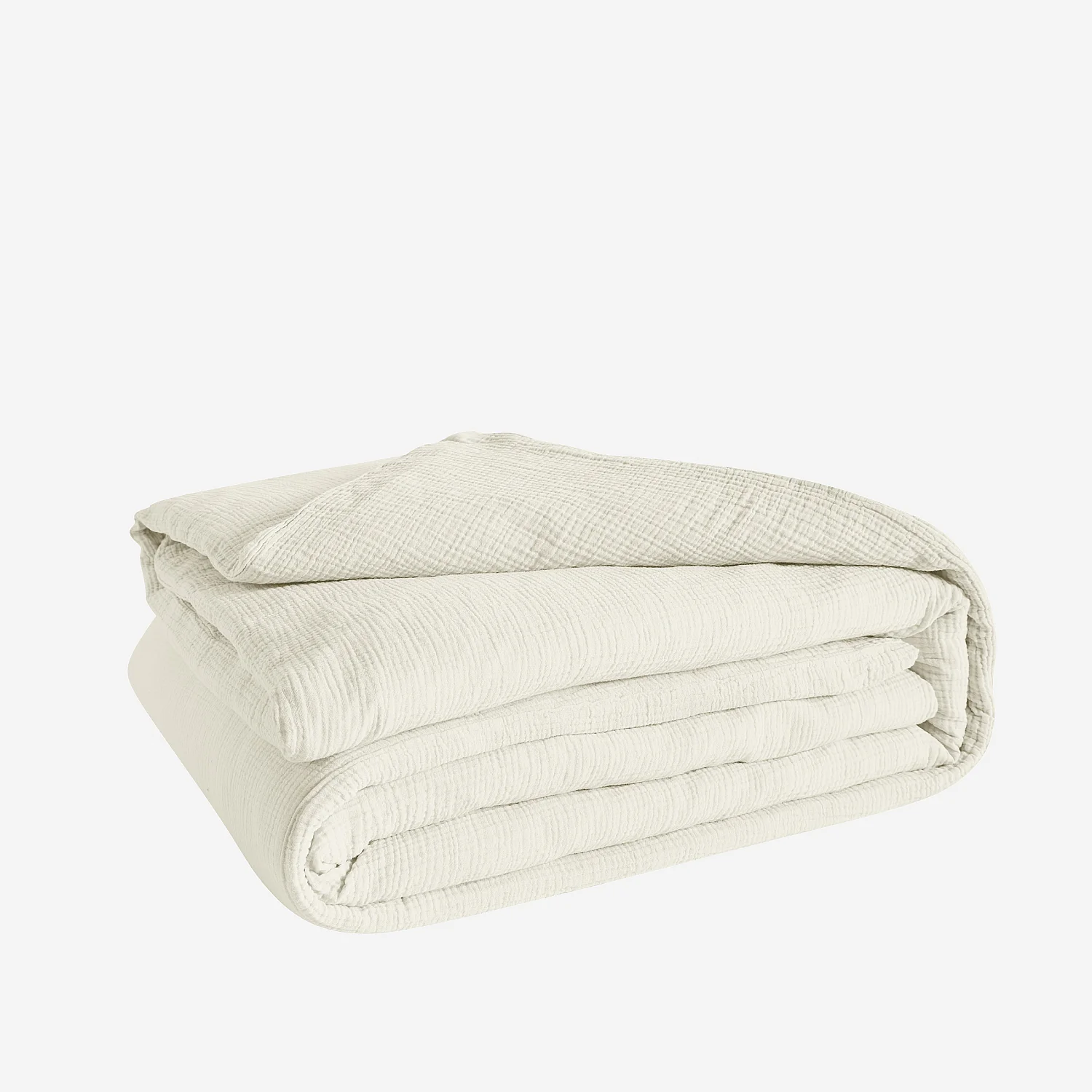 Housse de couette en double gaze de coton - 260 x 240 cm - Écru - 6