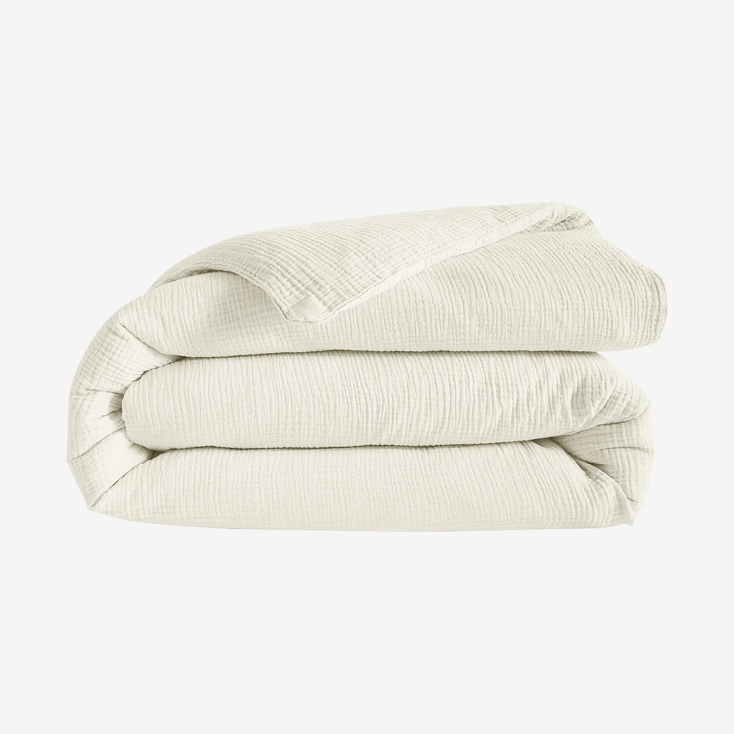 Housse de couette en double gaze de coton - 260 x 240 cm - Écru - 2