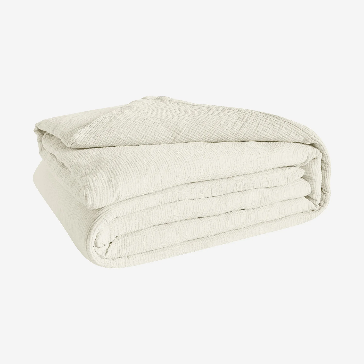 Housse de couette en double gaze de coton - 260 x 240 cm - Écru - 6