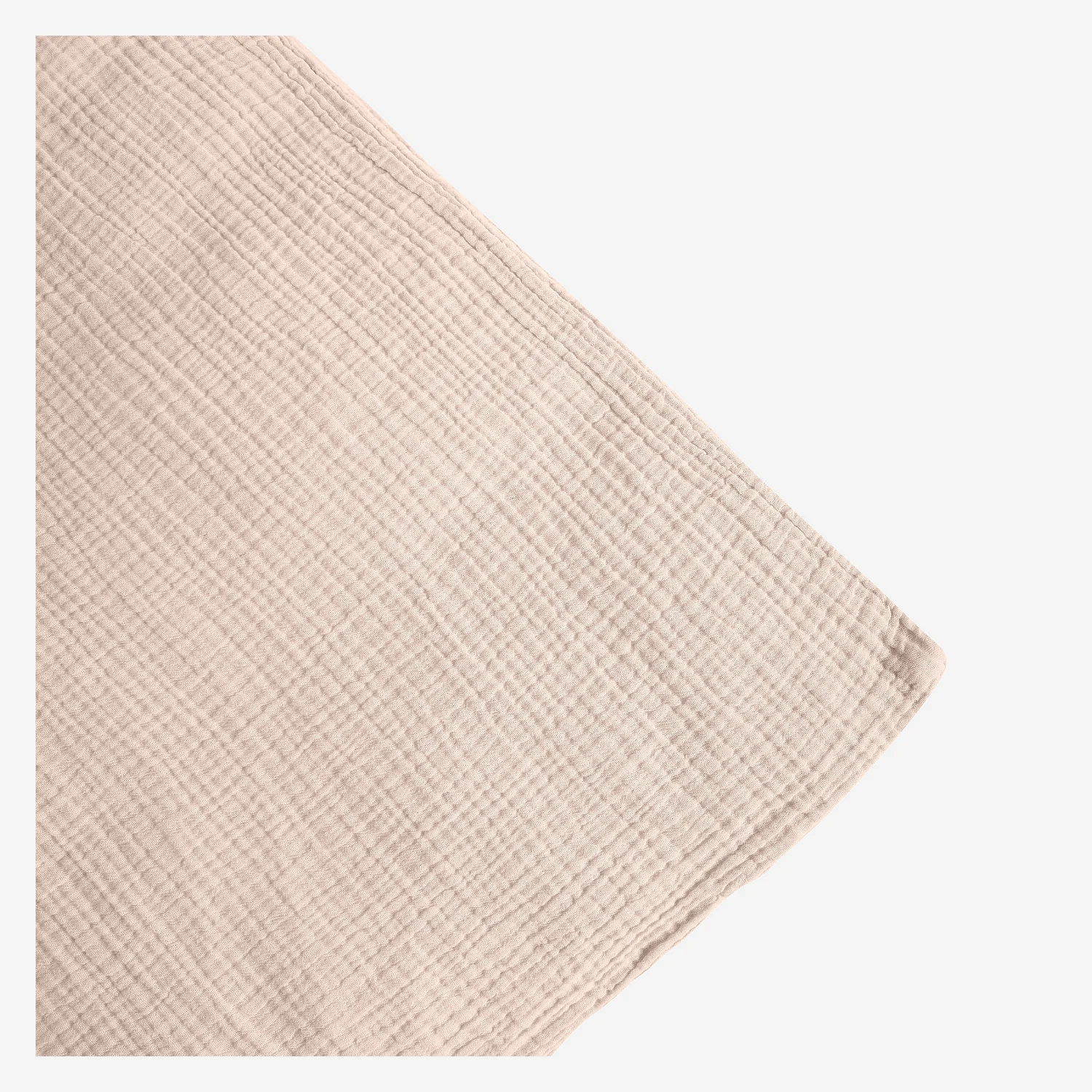 Housse de couette en double gaze de coton - 240 x 220 cm - Rose poudré - 4