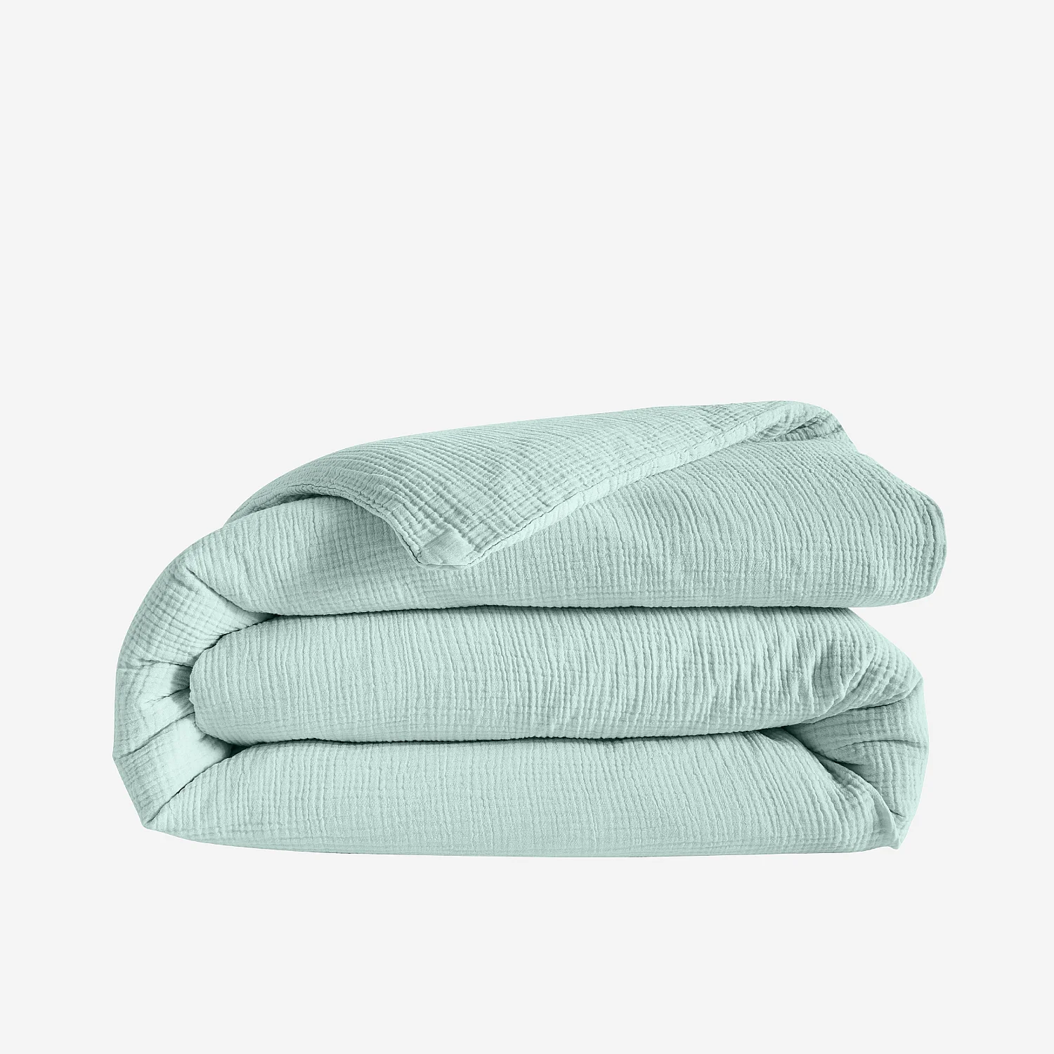 Housse de couette en double gaze de coton - 240 x 220 cm - Céladon - 2