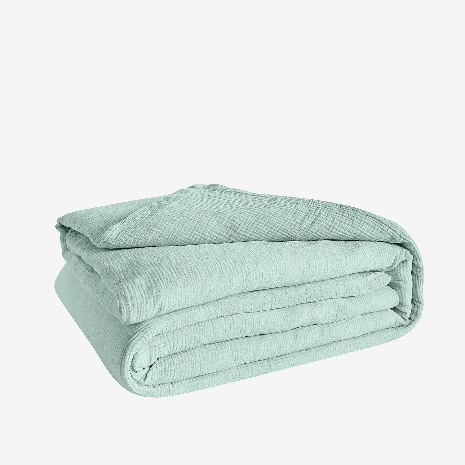 Housse de couette en double gaze de coton - 260 x 240 cm - Céladon - 6