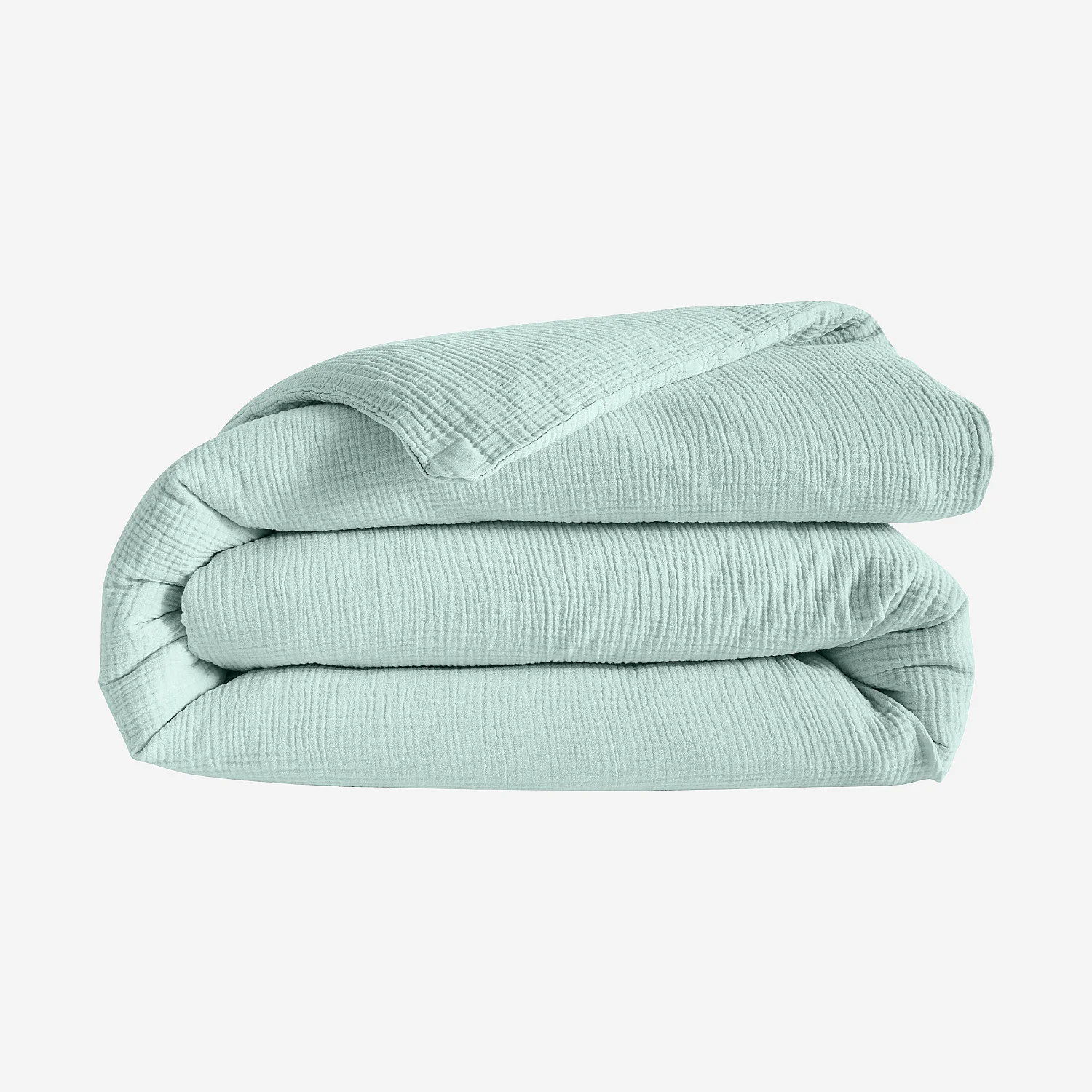 Housse de couette en double gaze de coton - 260 x 240 cm - Céladon - 2