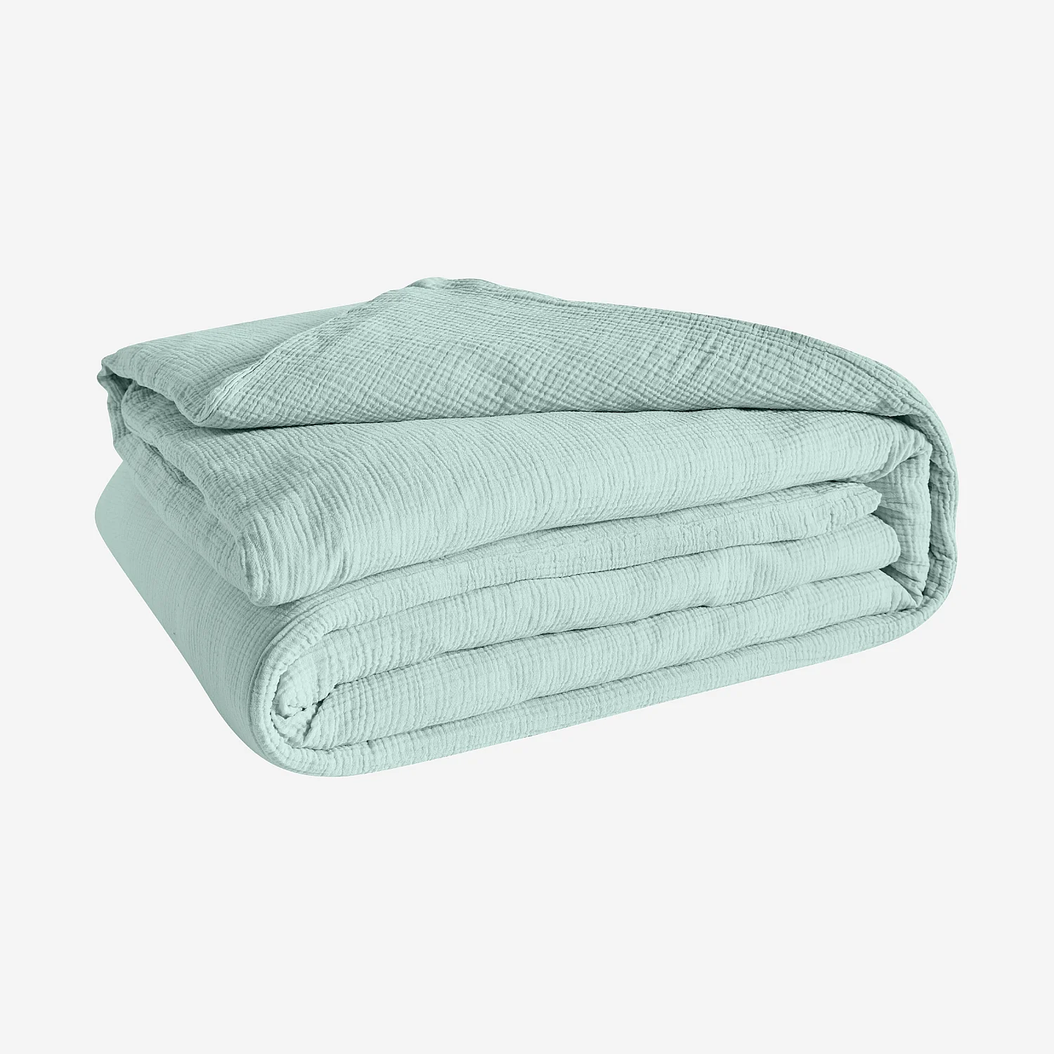 Housse de couette en double gaze de coton - 260 x 240 cm - Céladon - 6