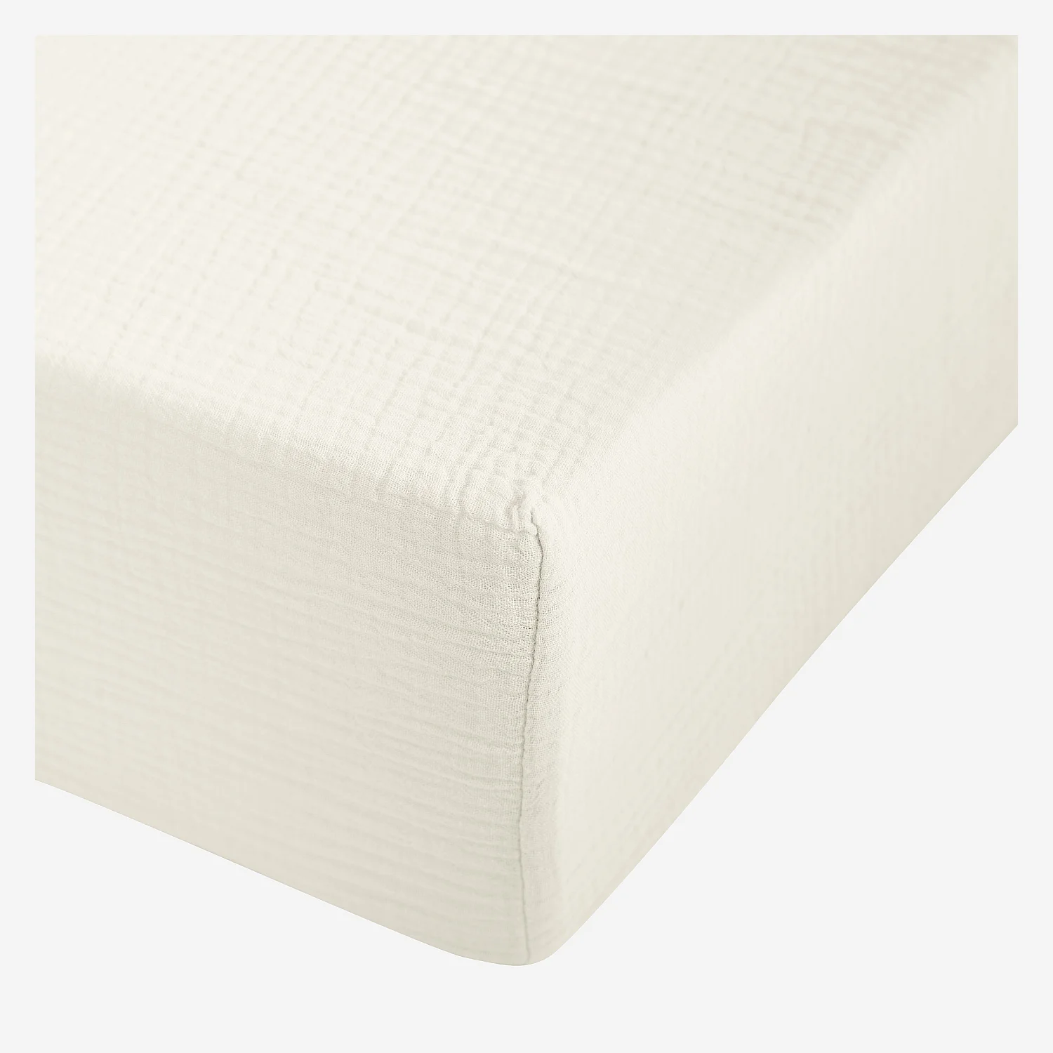 Drap Housse en double gaze de coton - 140 x 190 cm - Écru - 2