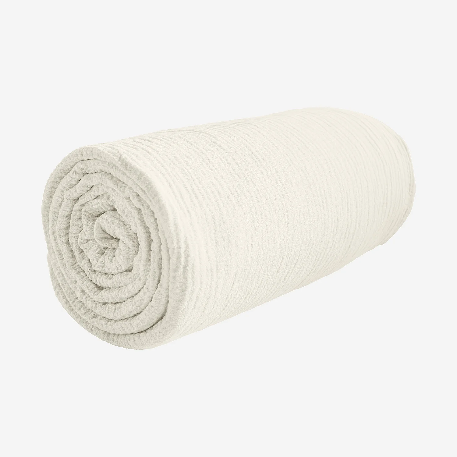 Drap Housse en double gaze de coton - 140 x 190 cm - Écru - 3