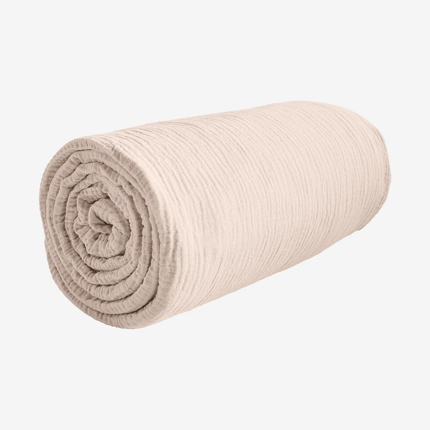 Drap Housse en double gaze de coton - 140 x 190 cm - Rose poudré - 3