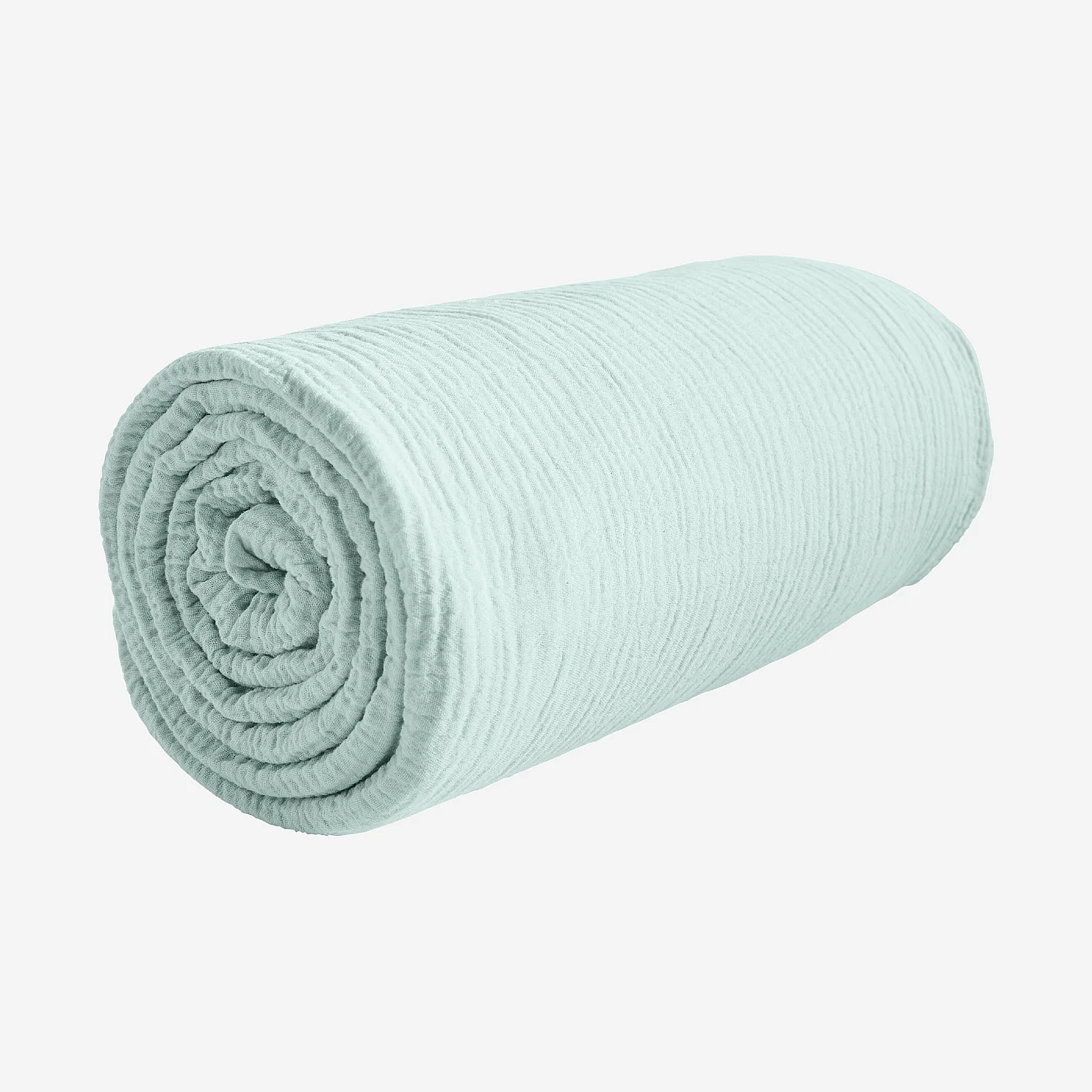 Drap Housse en double gaze de coton - 140 x 190 cm - Céladon - 3