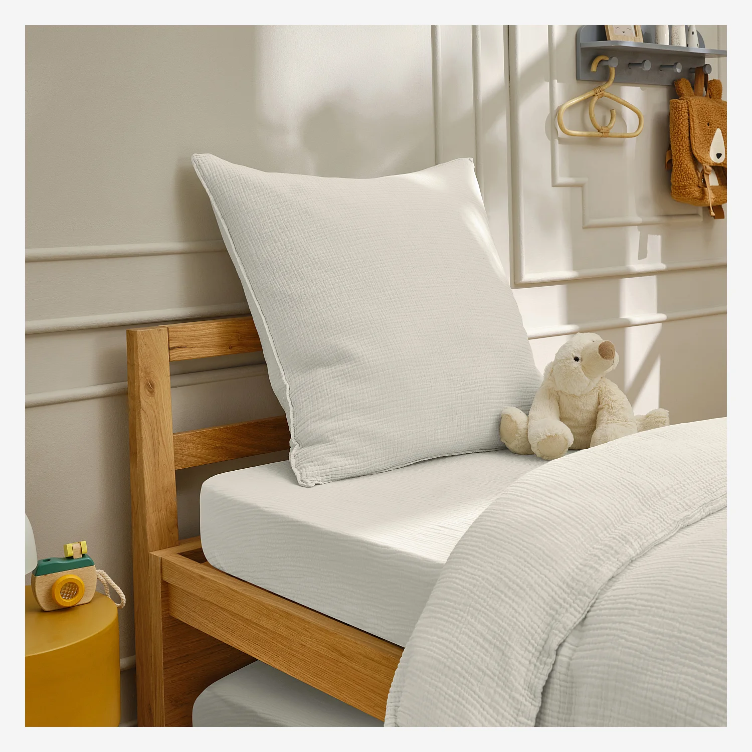 Taie d'oreiller en double gaze de coton - 65 x 65 cm - Écru - 7