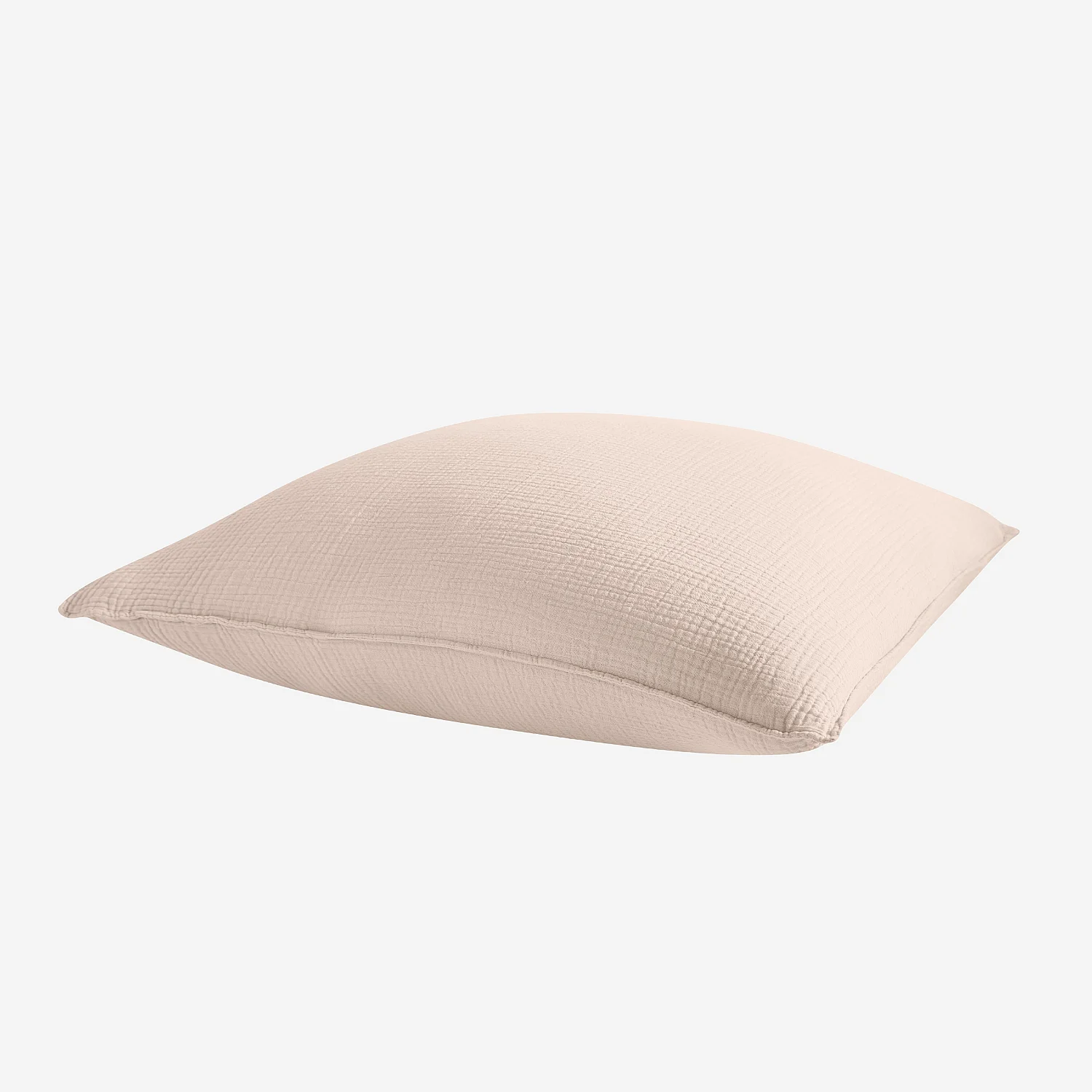 Taie d'oreiller en double gaze de coton - 65 x 65 cm - Rose poudré - 6