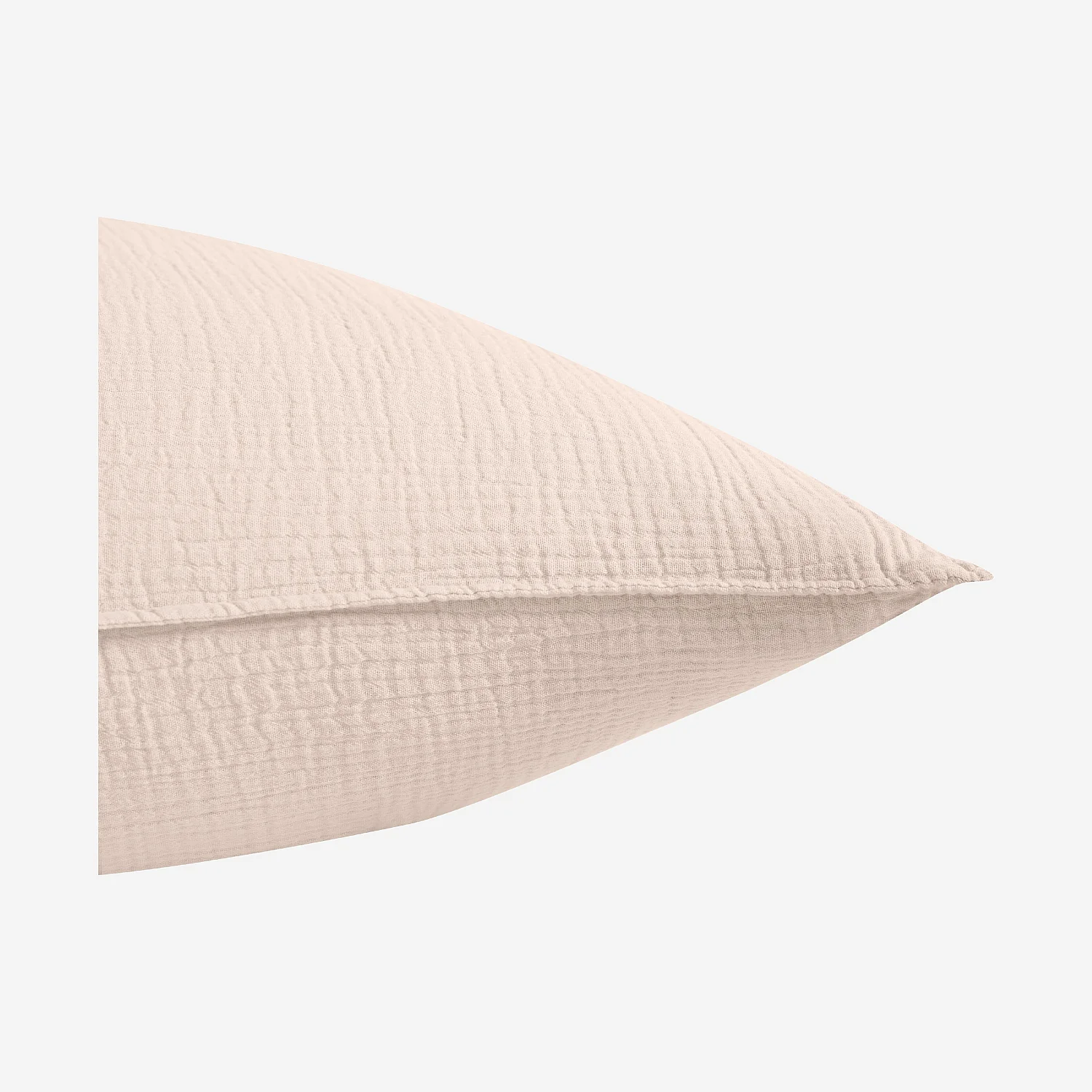 Taie d'oreiller en double gaze de coton - 65 x 65 cm - Rose poudré - 4