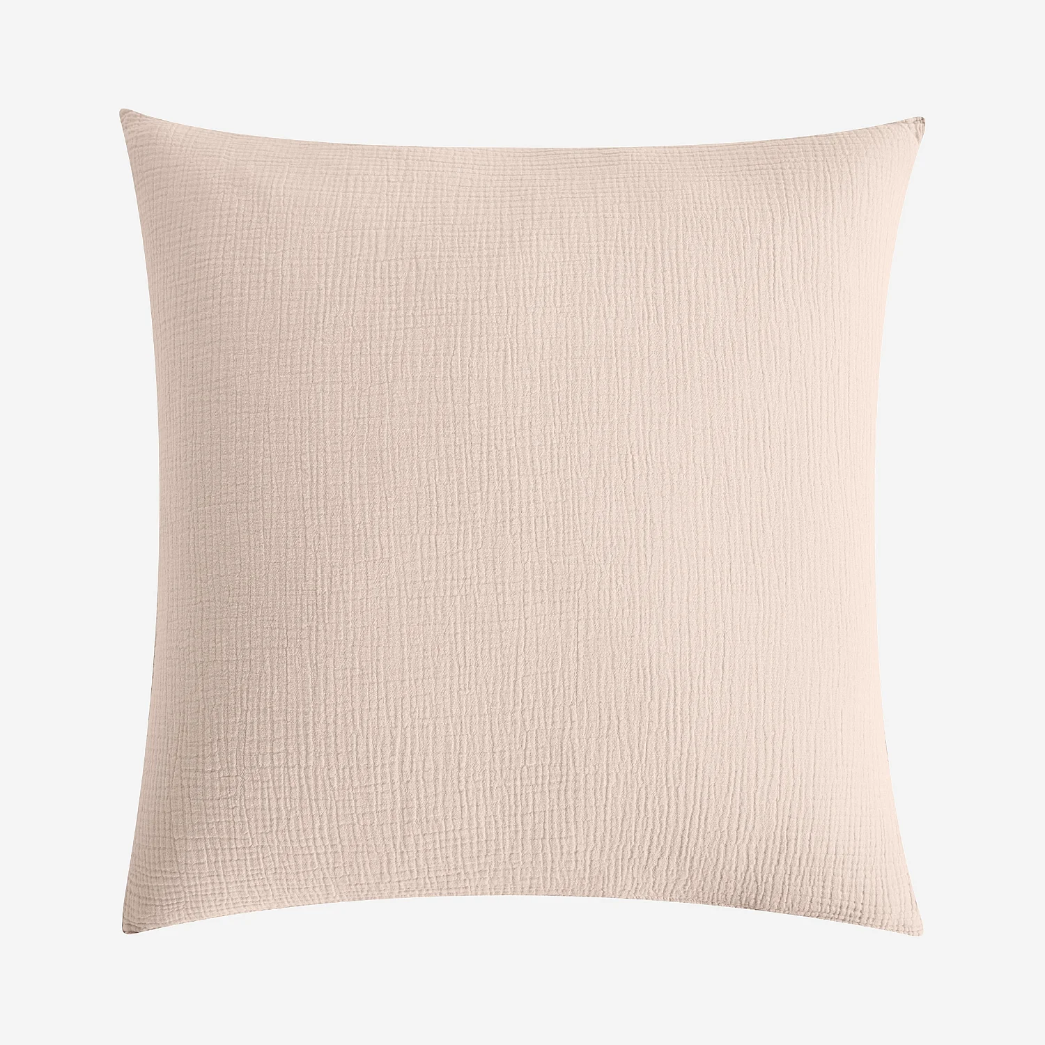 Taie d'oreiller en double gaze de coton - 65 x 65 cm - Rose poudré - 2