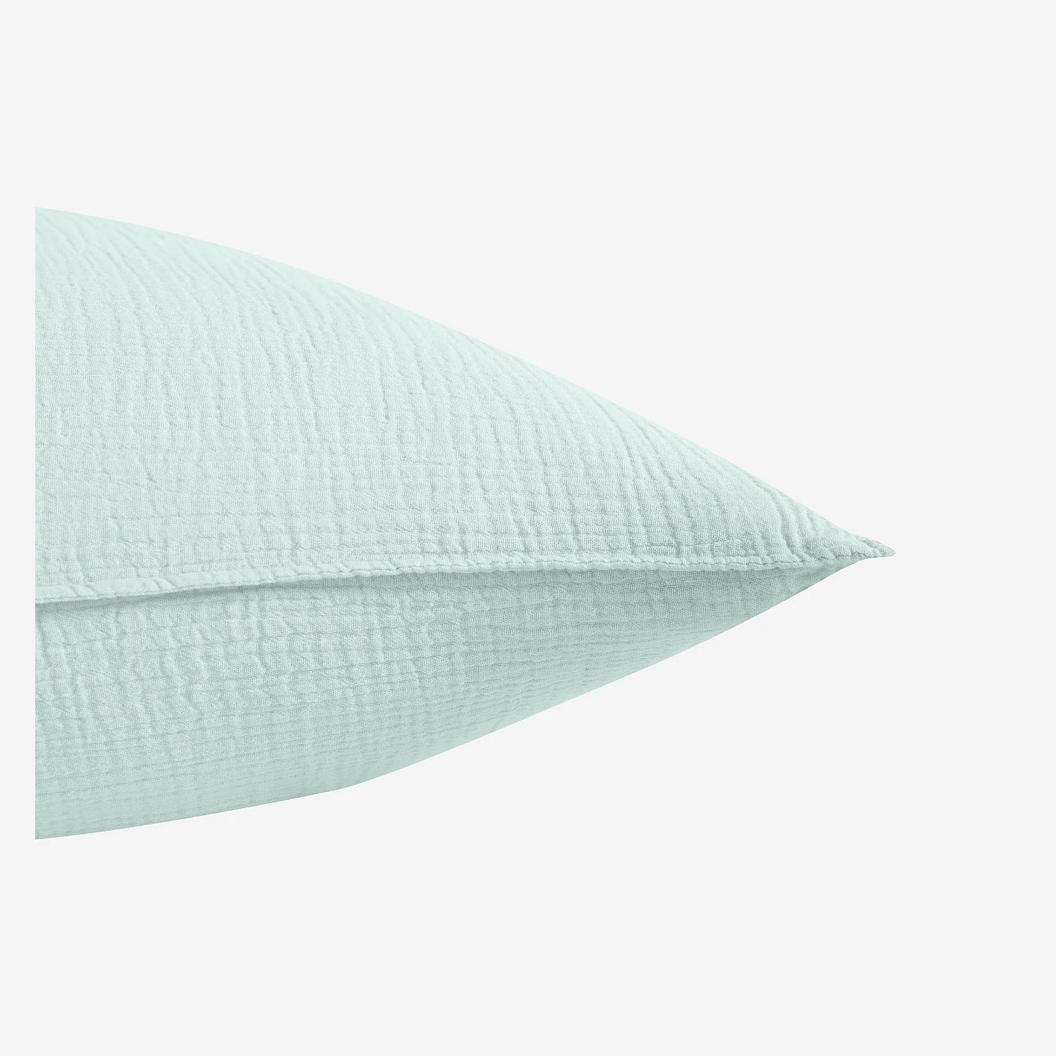 Taie d'oreiller en double gaze de coton - 65 x 65 cm - Céladon - 4