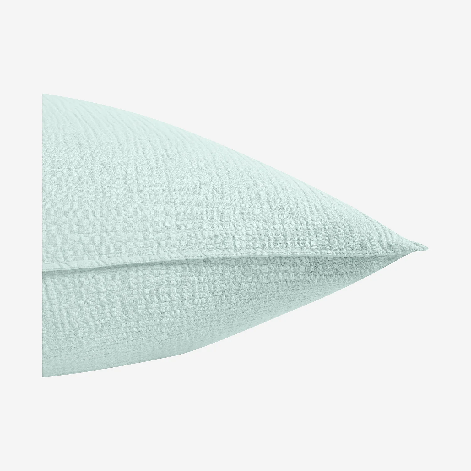 Taie d'oreiller en double gaze de coton - 65 x 65 cm - Céladon - 4