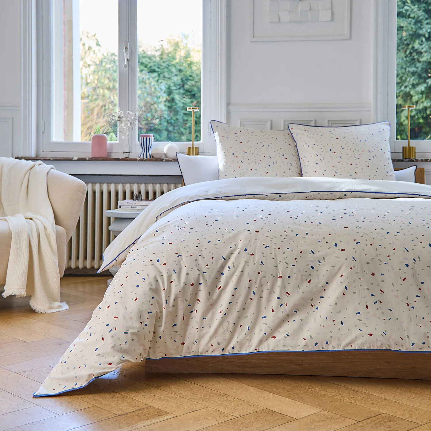 Parure de lit en percale de coton bio - 240 x 220 cm - Motifs à pois - Design by Floriane Jacques - 9