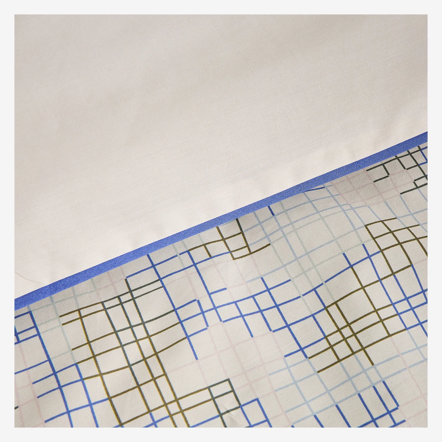 Set letto in percalle di cotone biologico - 260 x 240 cm - Motivi a quadri - Design by Floriane Jacques - 7