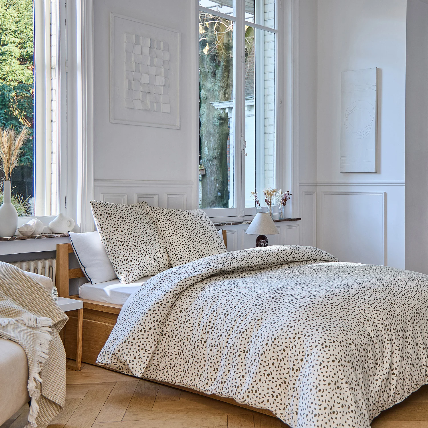 Completo letto in doppia garza di cotone - 260 x 240 cm - Bronzo - Design by Floriane Jacques - 1