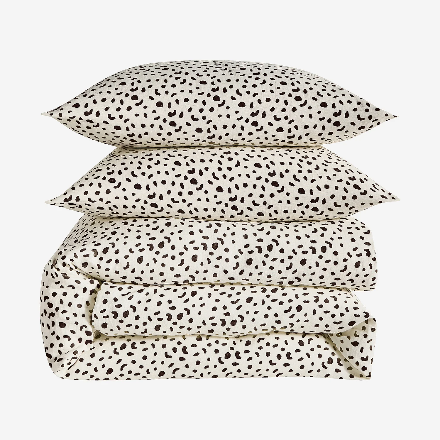 Completo letto in doppio strato di garza di cotone - 240 x 220 cm - Marrone - Design by Floriane Jacques - 2