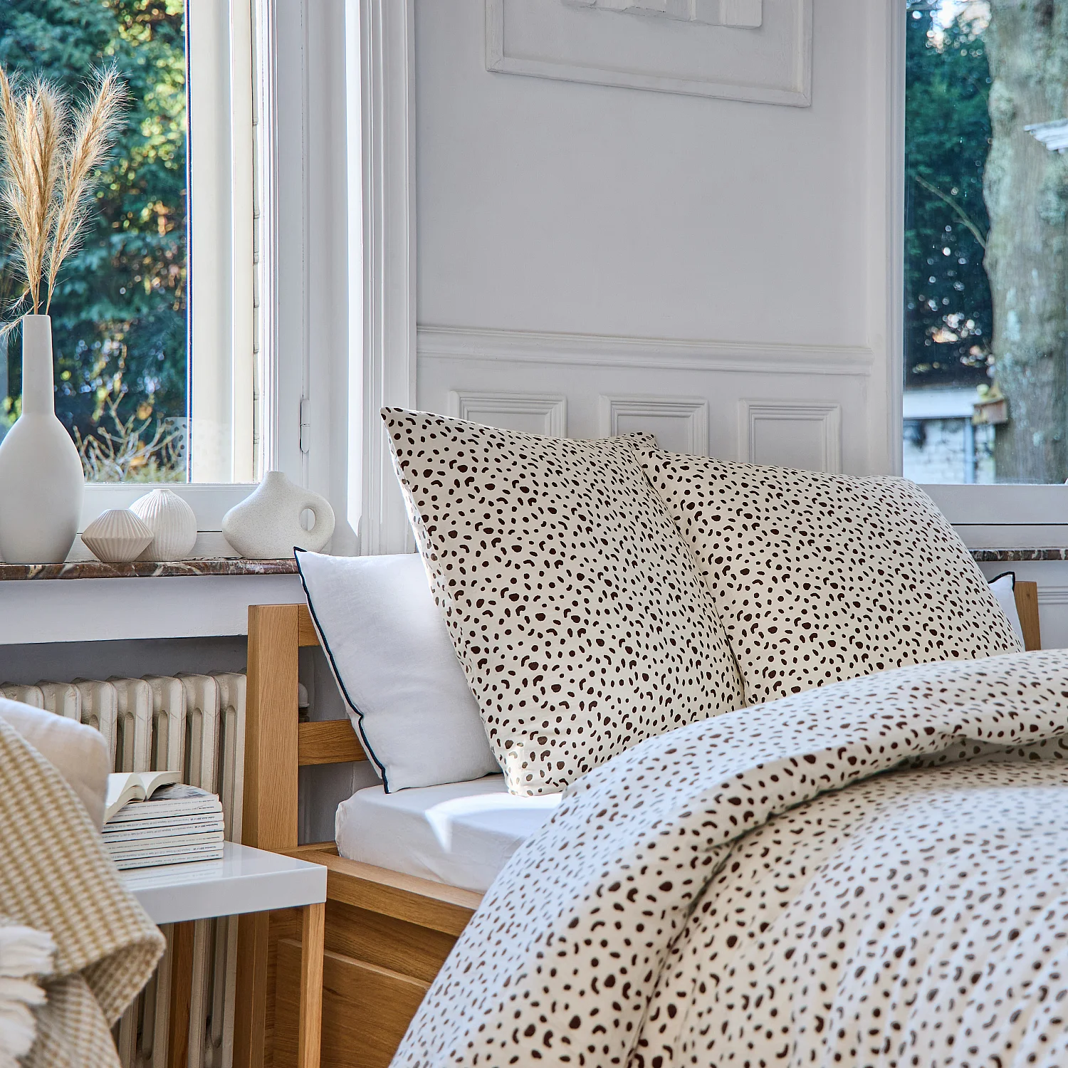 Parure de lit en double gaze de coton - 260 x 240 cm - Marron - Design by Floriane Jacques - 6