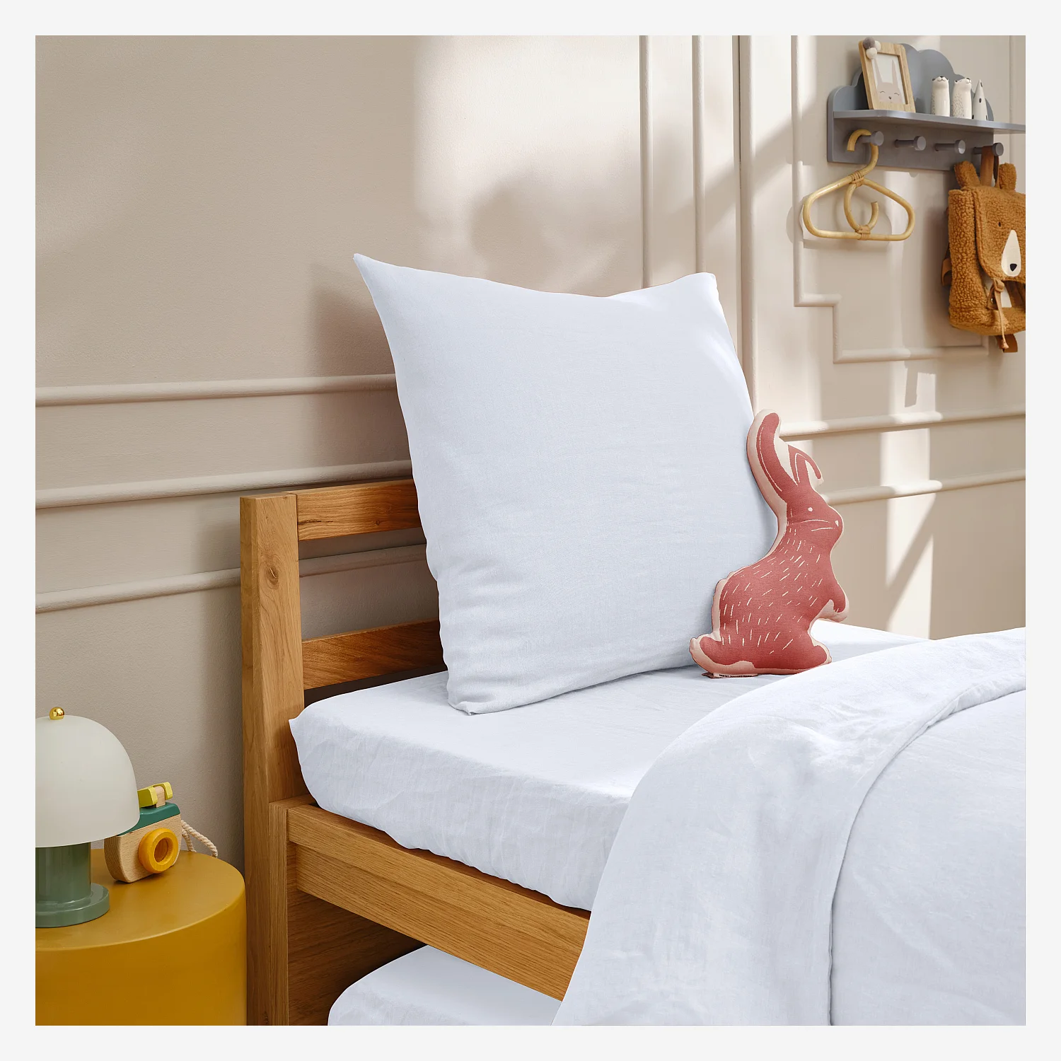 Taie d'oreiller en lin - 65 x 65 cm - Blanc - 7