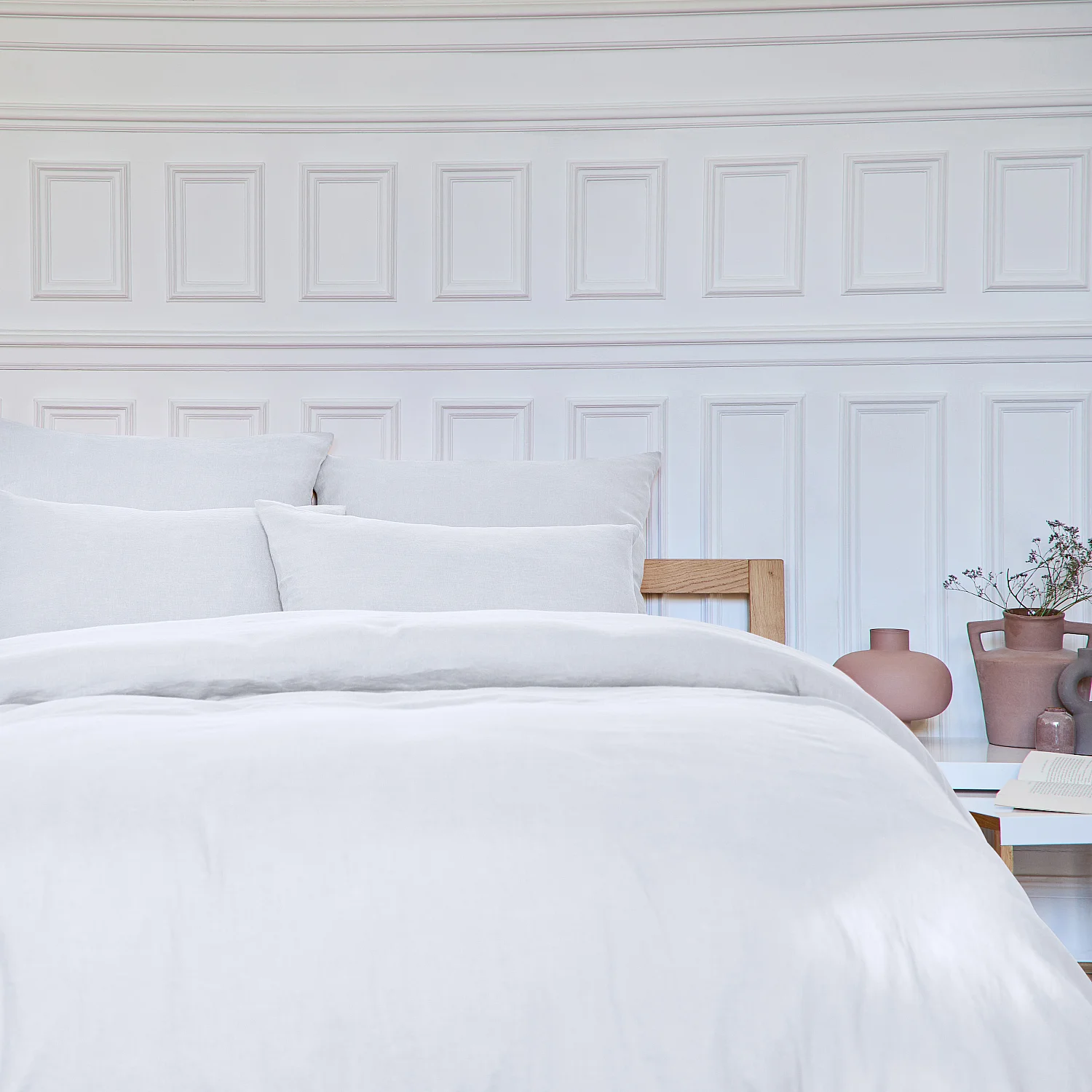 Housse de couette en lin - 260 x 240 cm - Blanc - 7