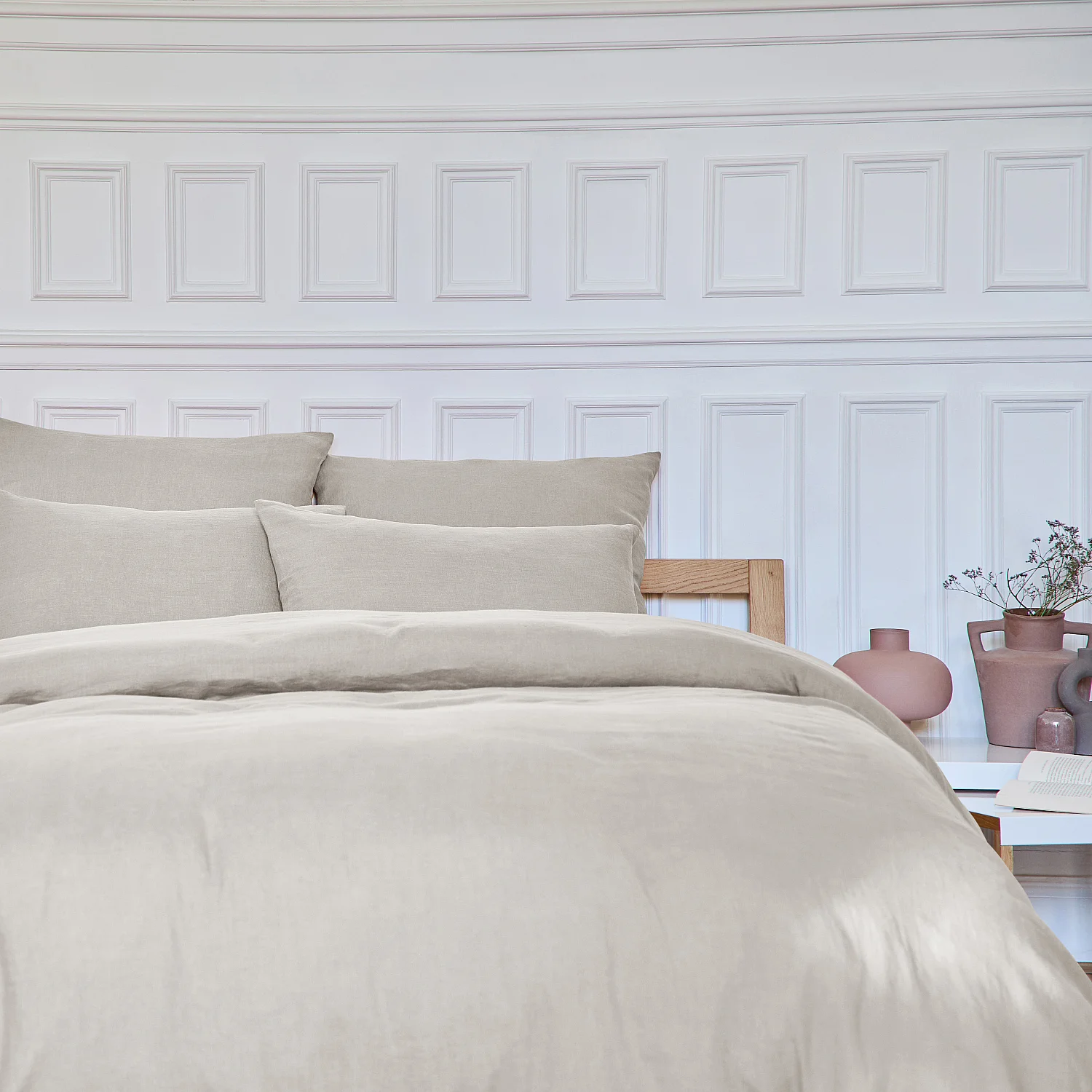 Housse de couette en lin - 260 x 240 cm - Naturel - 7