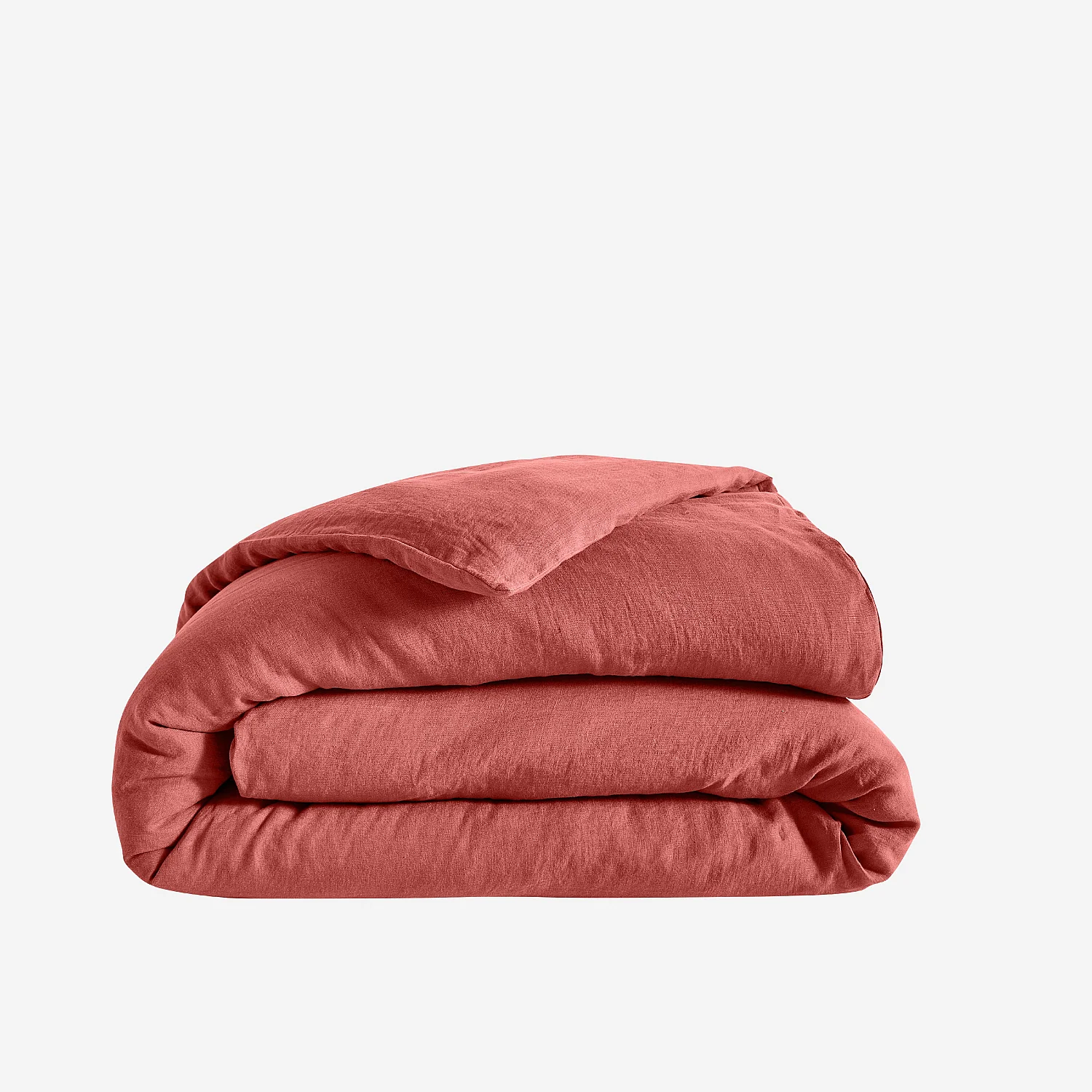 Housse de couette en lin - 260 x 240 cm - Terracotta - 2