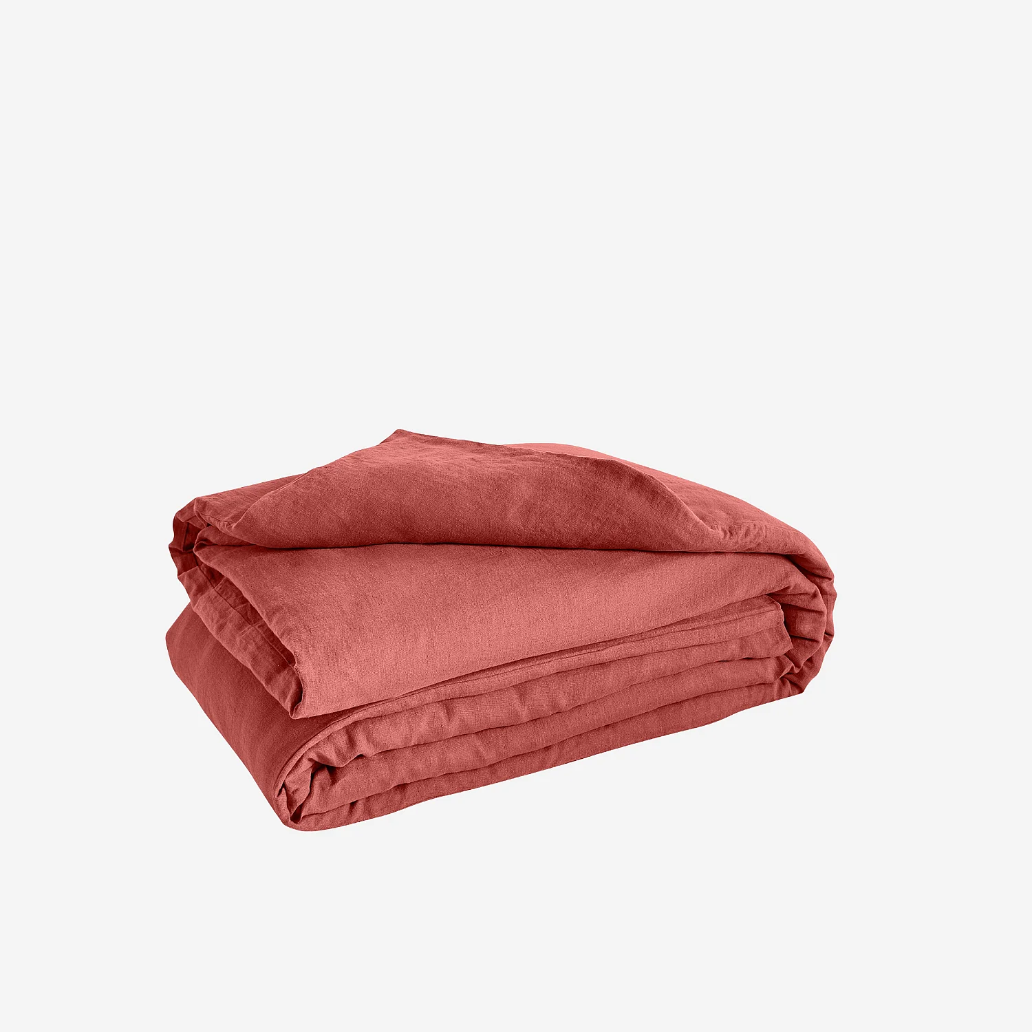 Housse de couette en lin - 260 x 240 cm - Terracotta - 6