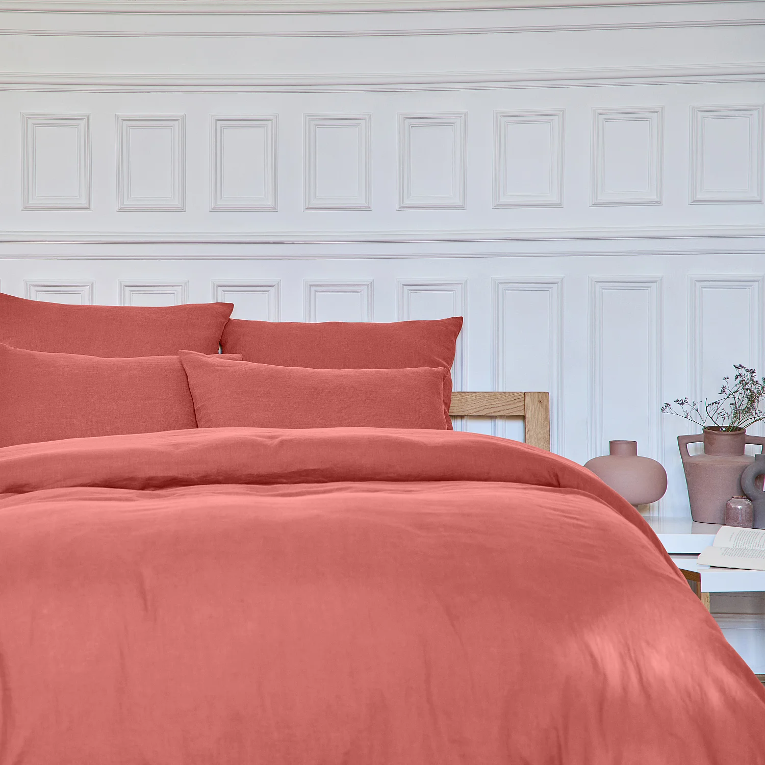 Housse de couette en lin - 260 x 240 cm - Terracotta - 7