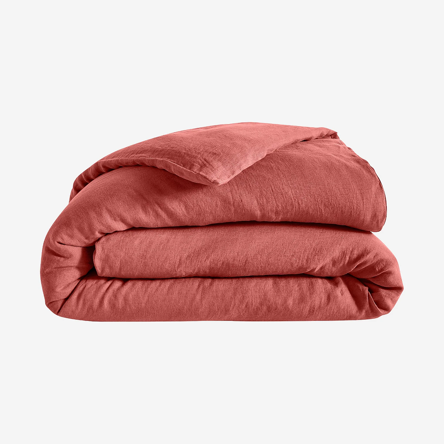 Housse de couette en lin - 260 x 240 cm - Terracotta - 2