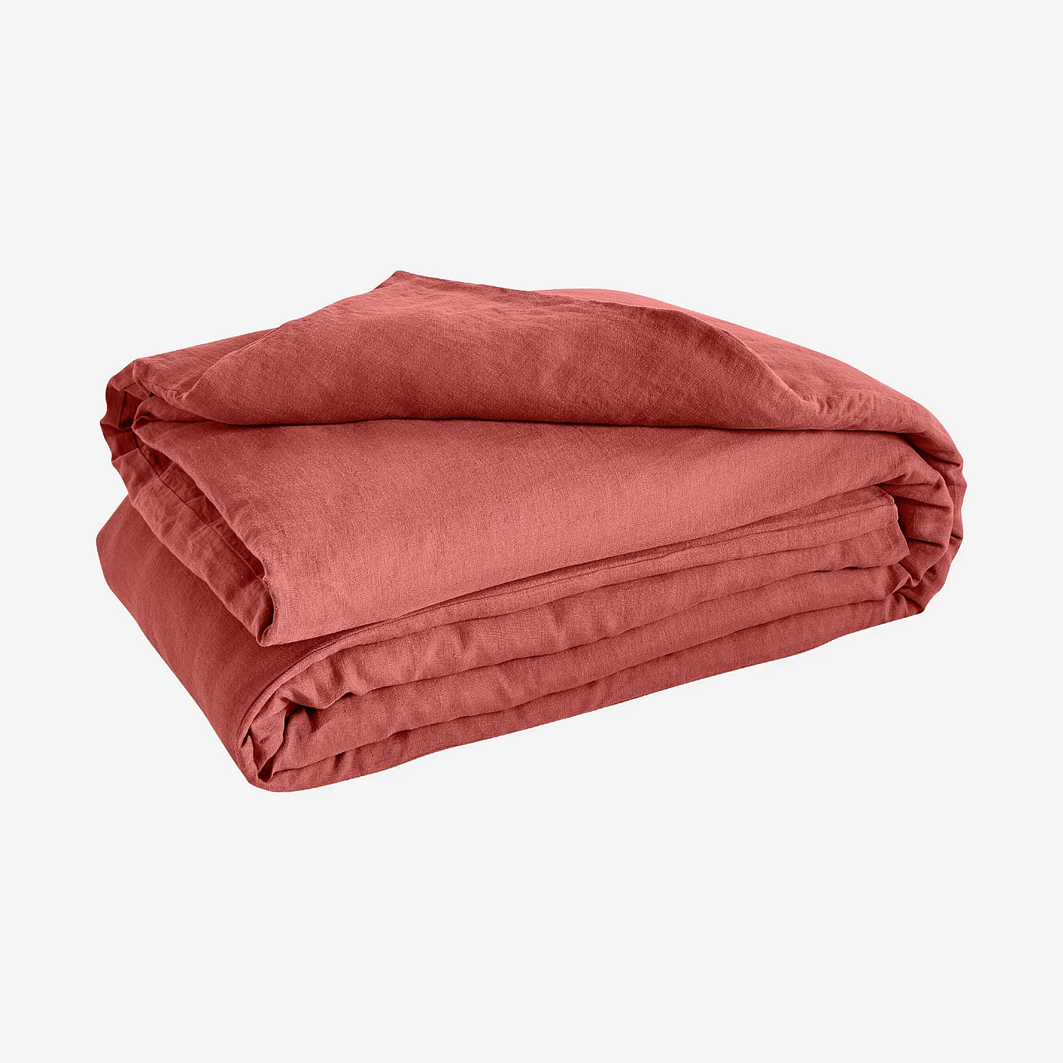 Housse de couette en lin - 260 x 240 cm - Terracotta - 6