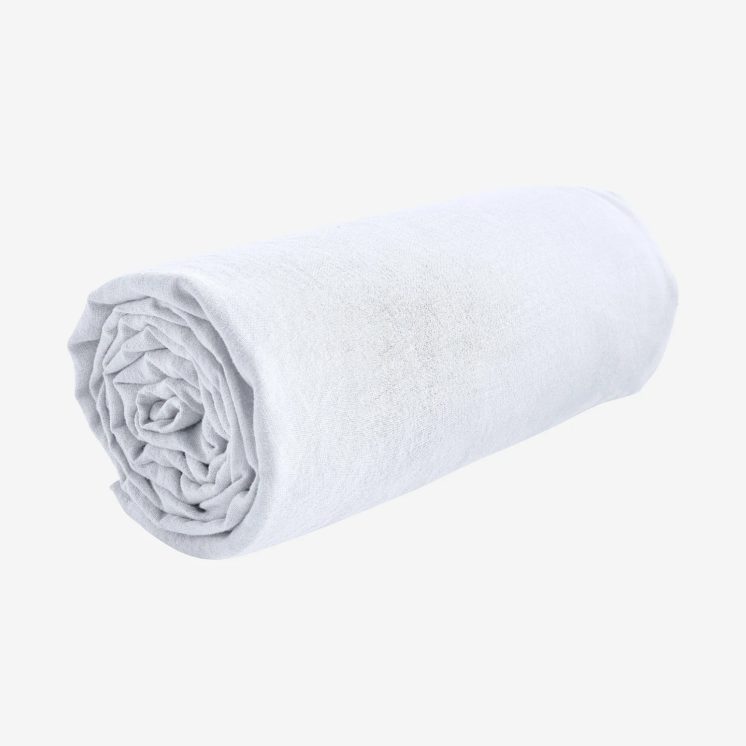 Drap Housse en lin - 160 x 200 cm - Blanc - 3