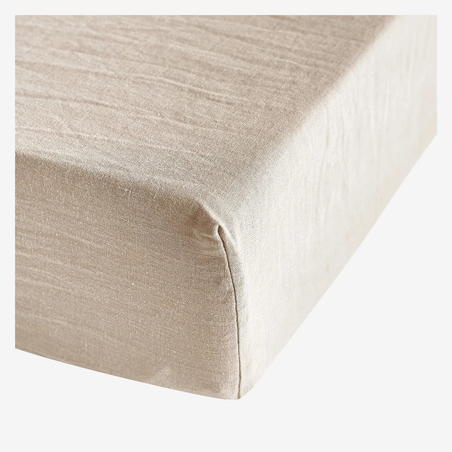 Drap Housse en lin - 160 x 200 cm - Naturel - 2