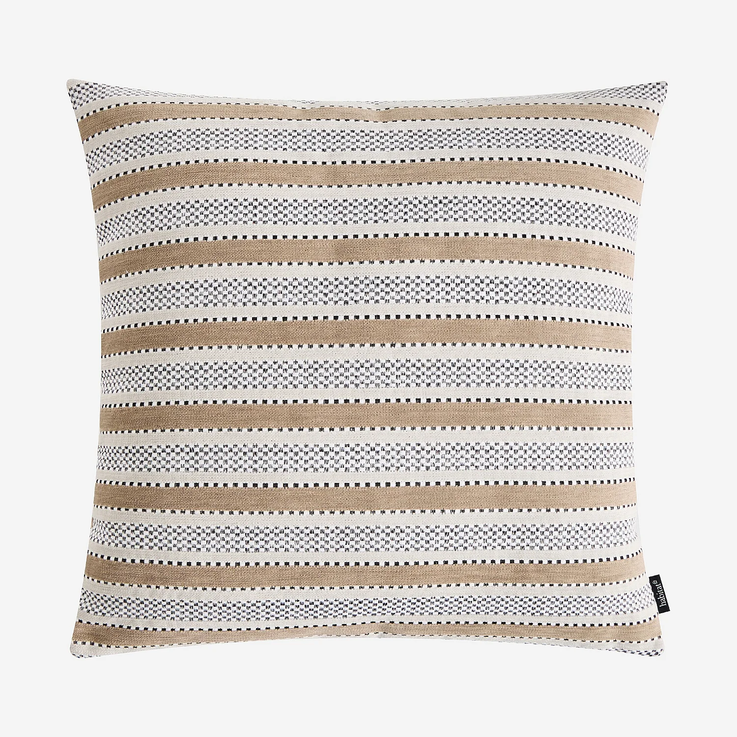 Kussen van jacquard stof - 44 x 44 cm - Streeppatroon - Beige - 2