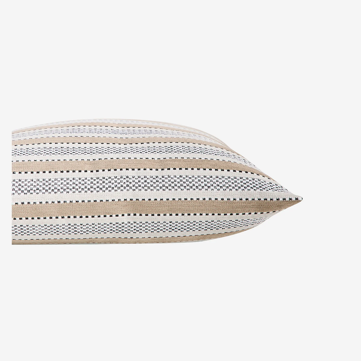 Coussin en tissu jacquard - 44 x 44 cm - Motifs à rayures - Beige - 8