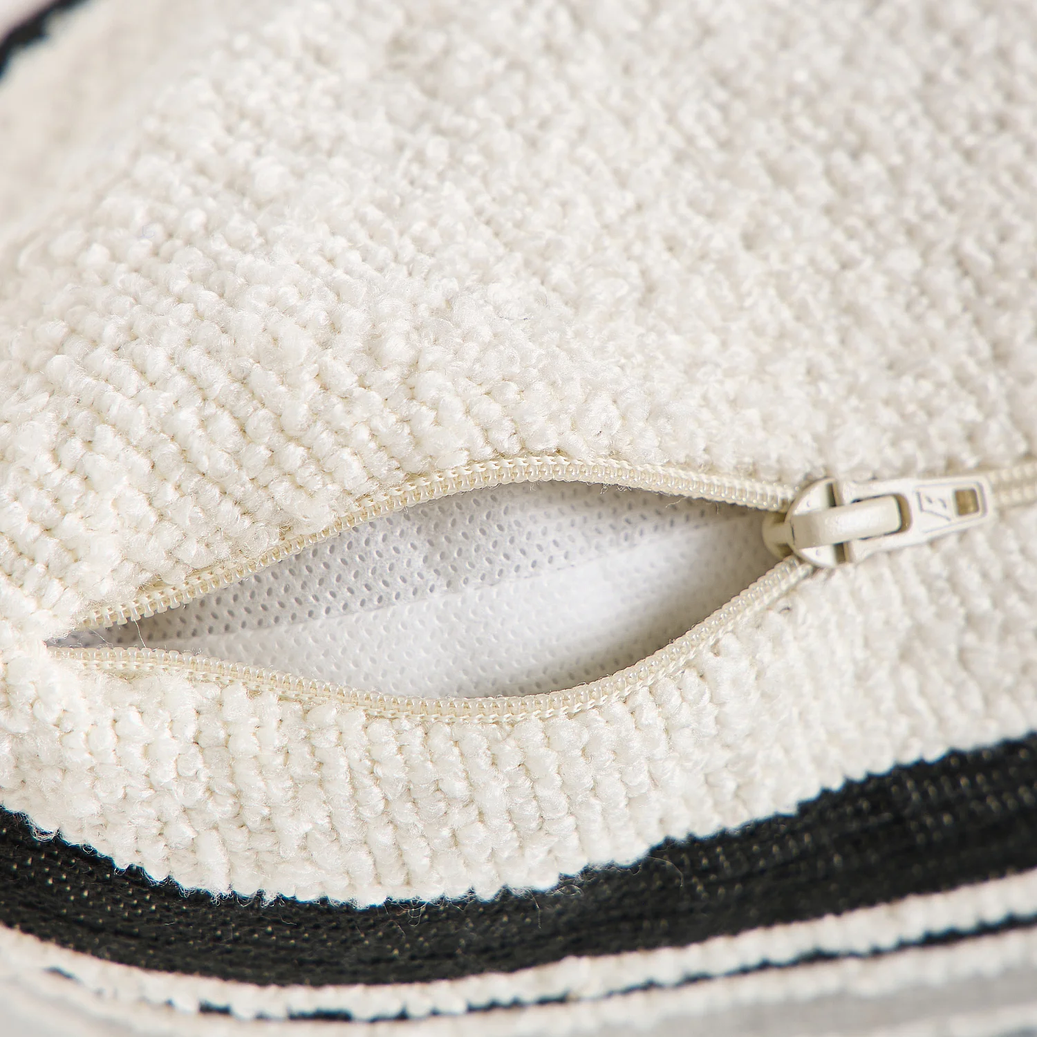 Kussen van jacquard bouclé stof - 44 x 44 cm - Streeppatroon - Grijs - 7