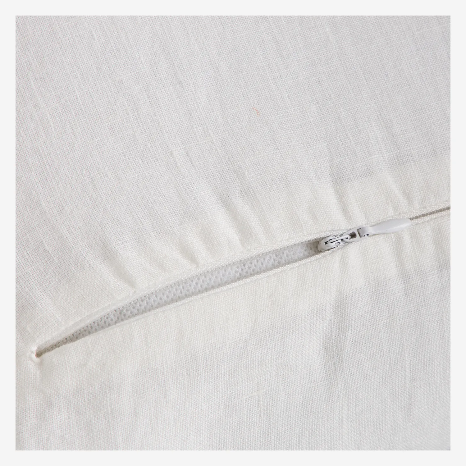 Coussin en lin à bourdon noir - 45 x 45 cm - Blanc - 5