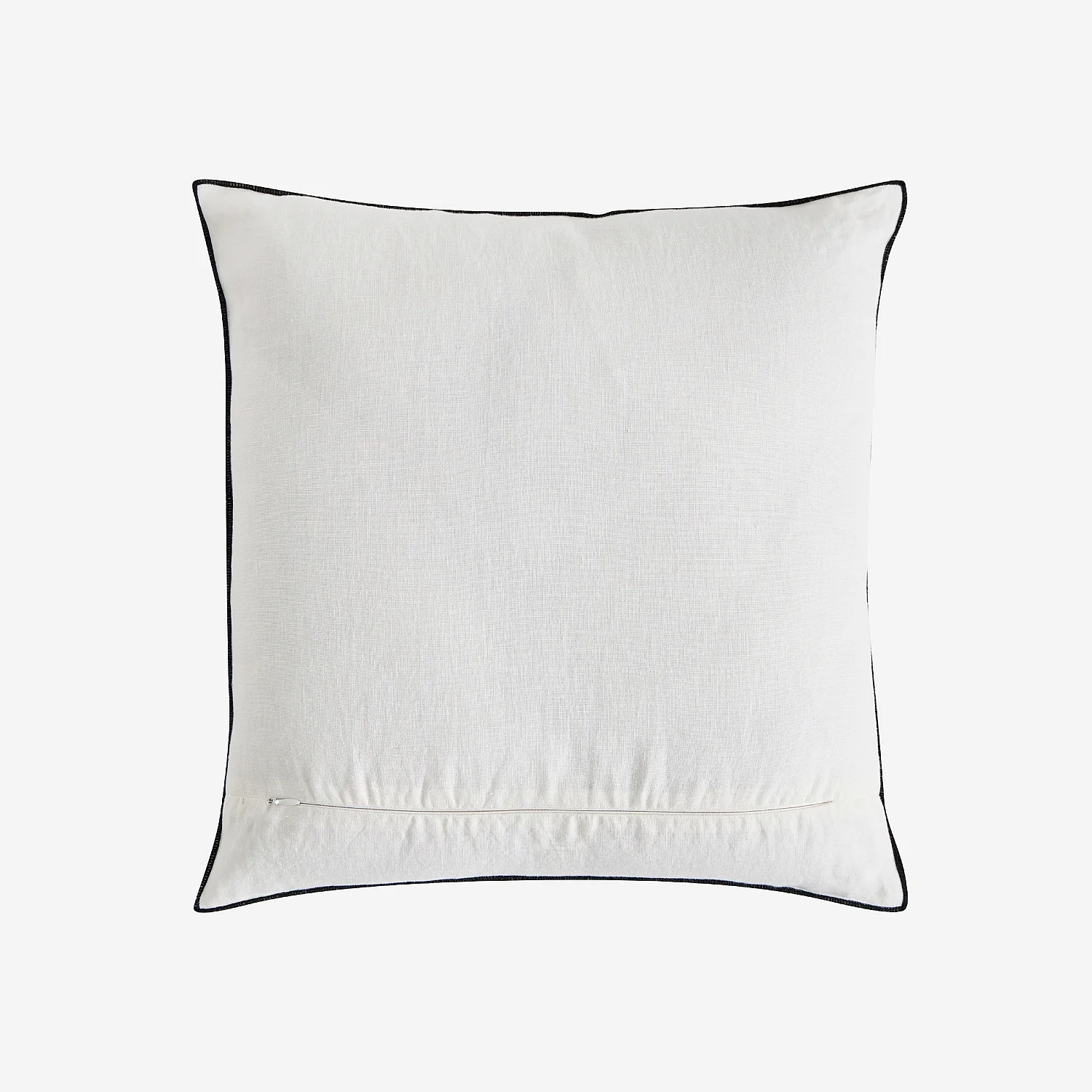Coussin en lin à bourdon noir - 45 x 45 cm - Blanc - 8