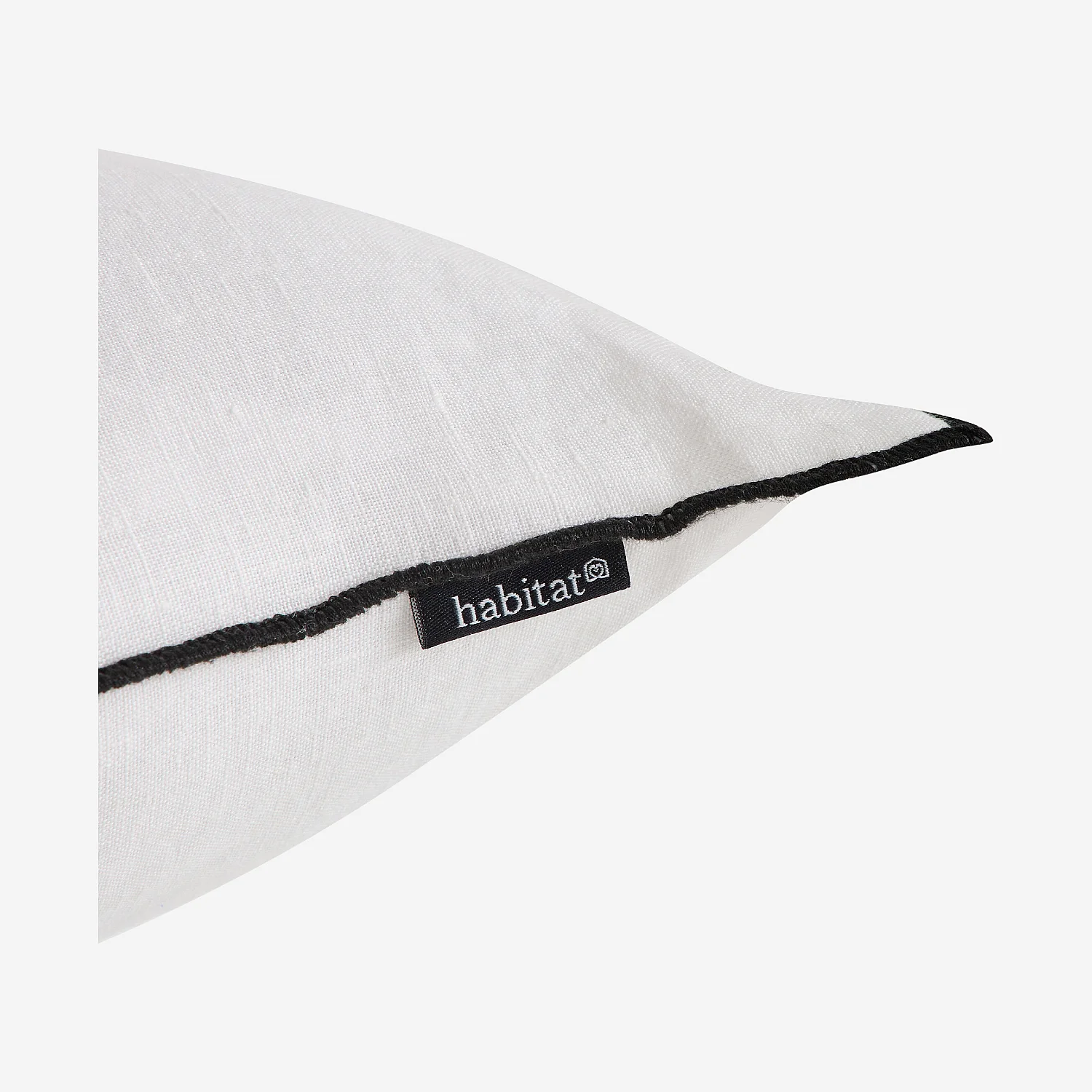 Coussin en lin à bourdon noir - 45 x 45 cm - Blanc - 3