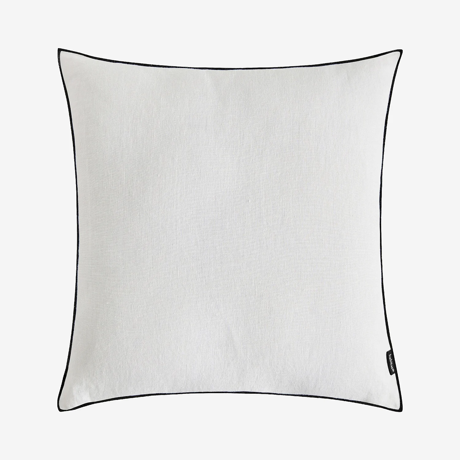 Coussin en lin à bourdon noir - 45 x 45 cm - Blanc - 2